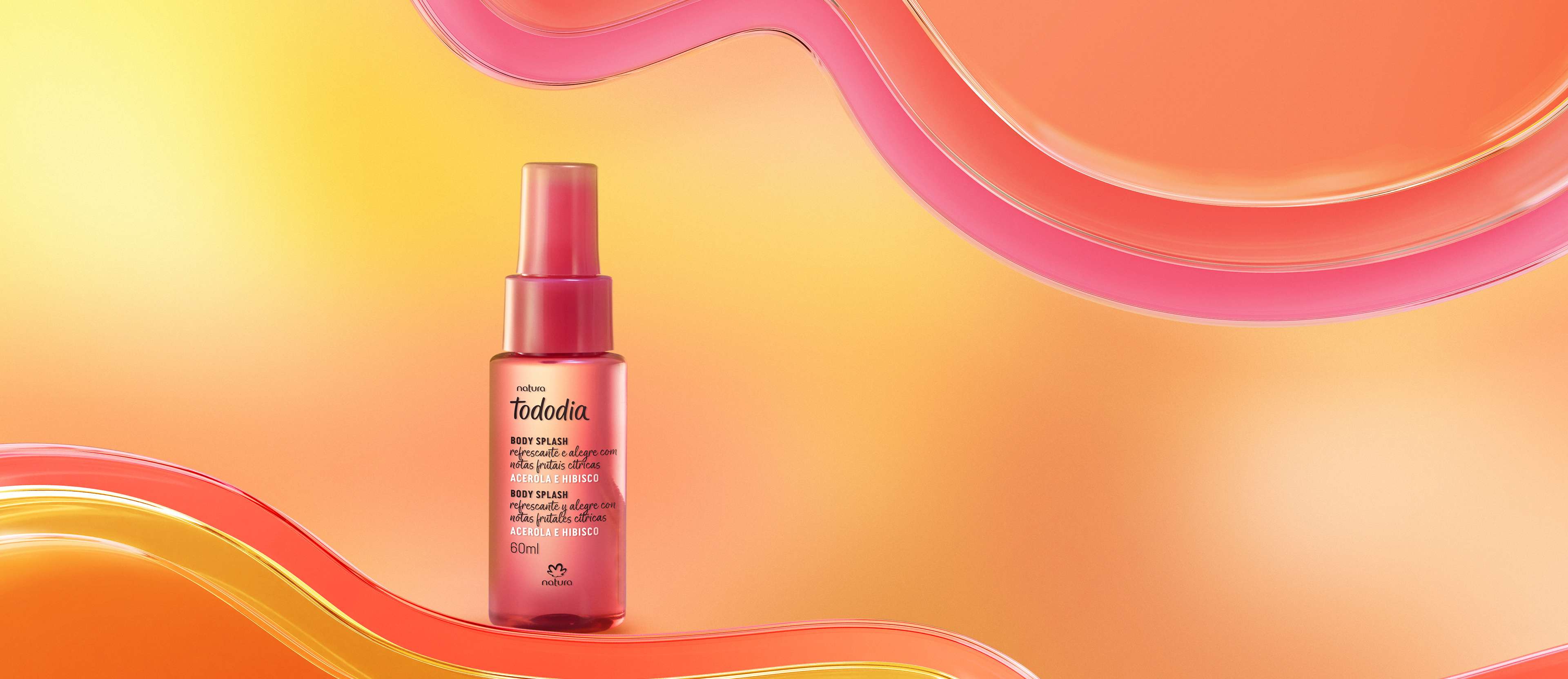 Body Splash Desodorante Colônia Tododia Acerola e Hibisco Miniatura 60 ml