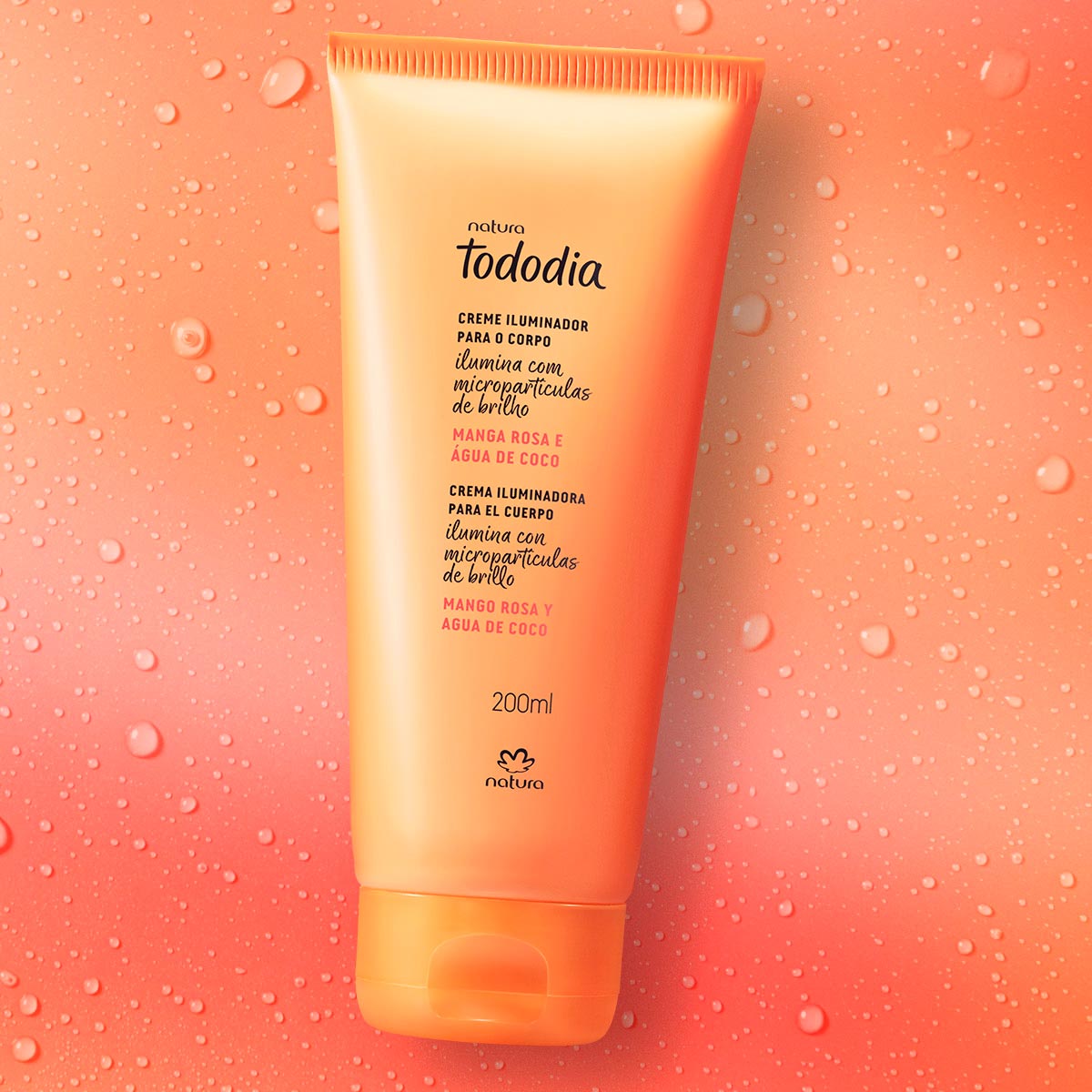 Creme Iluminador para o Corpo Tododia Manga Rosa e Água de Coco