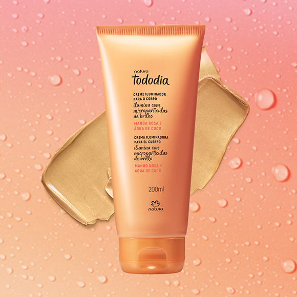 Creme Iluminador para o Corpo Tododia Manga Rosa e Água de Coco