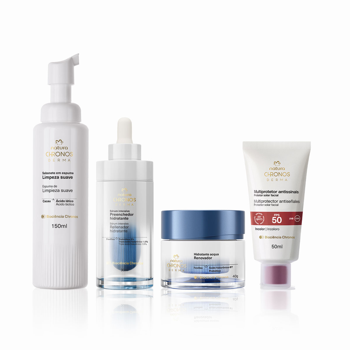 Kit Rotina Hidratação Completo Chronos Derma (4 produtos)