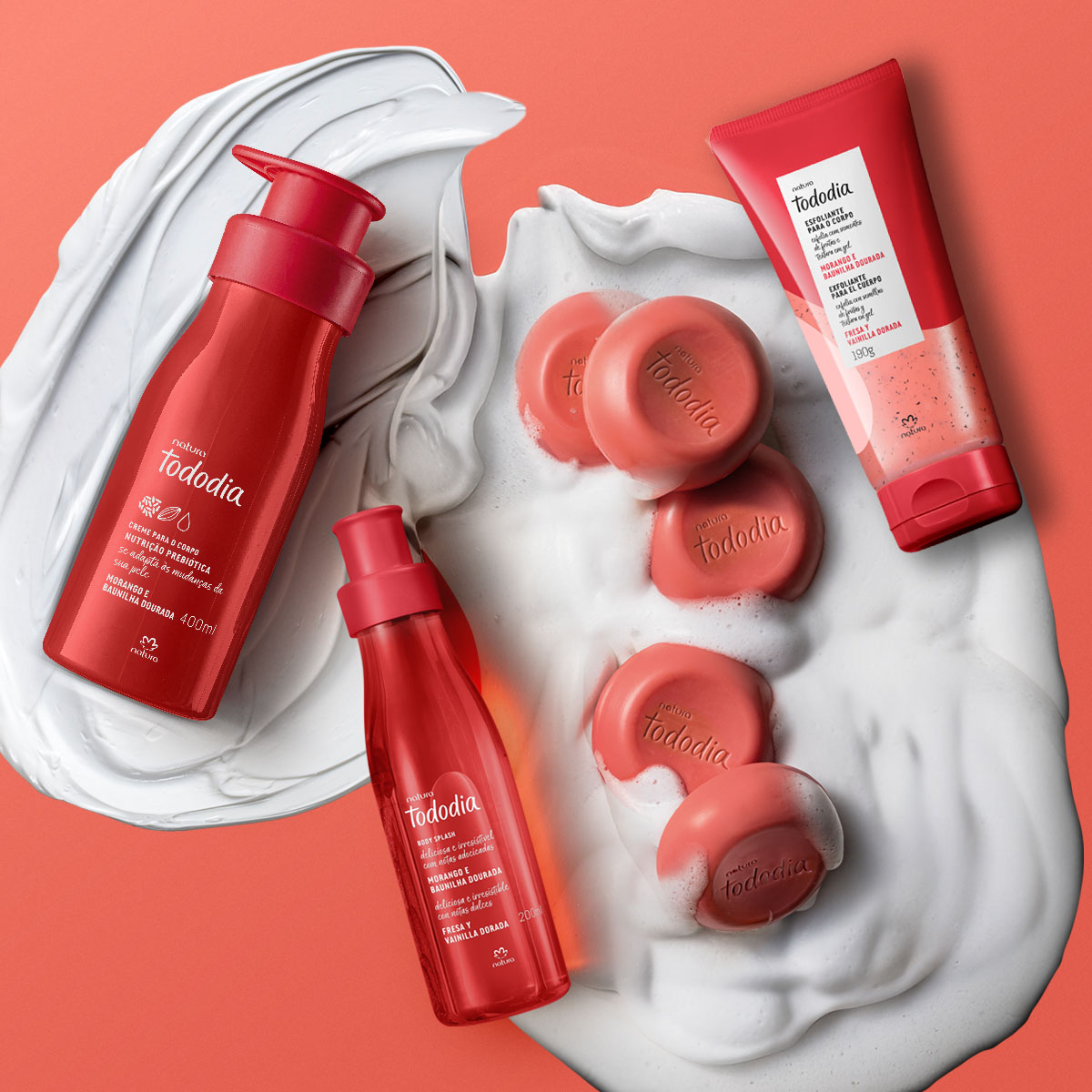 Kit Tododia Morango e Baunilha Dourada