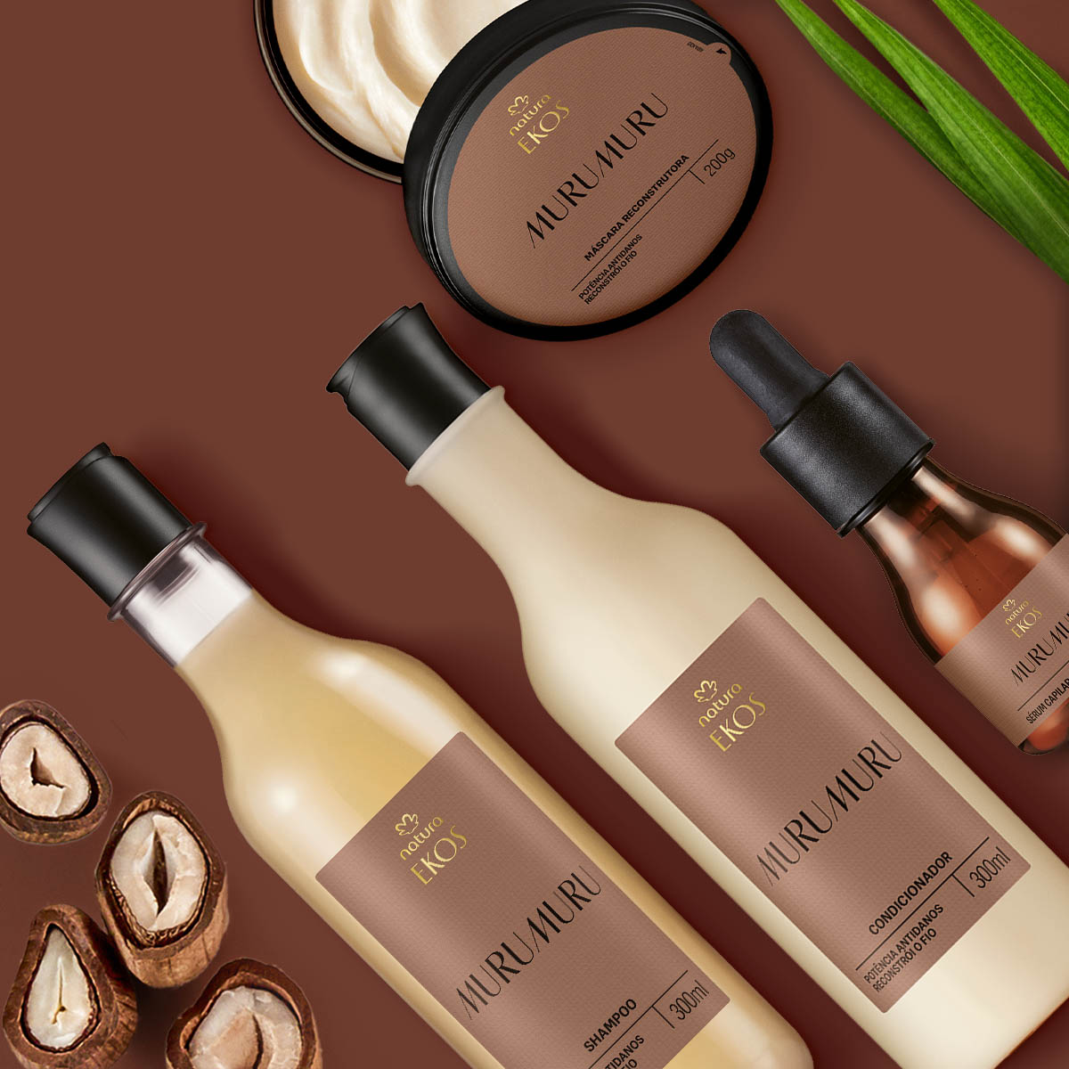 Kit Ekos Murumuru Shampoo, Condicionador, Máscara e Sérum