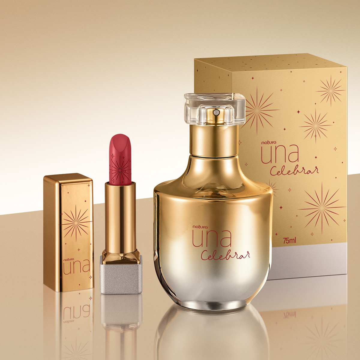 Presente Natura Una Celebrar com Batom Rouge (2 produtos)