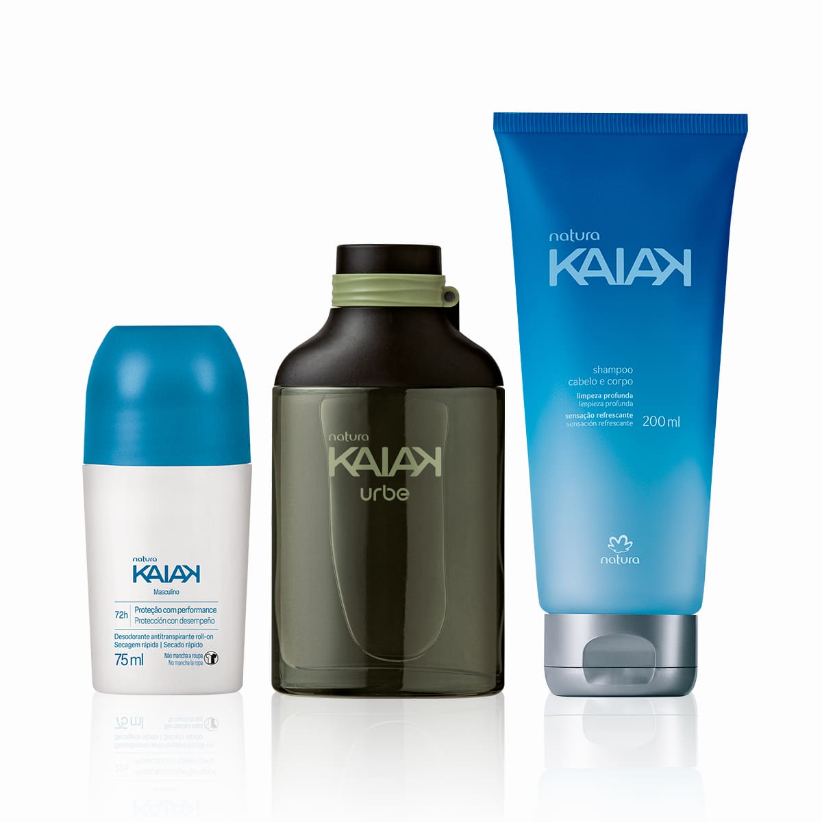 Kit Kaiak Urbe Masculino, Desodorante Roll-on e Shampoo (3 produtos)