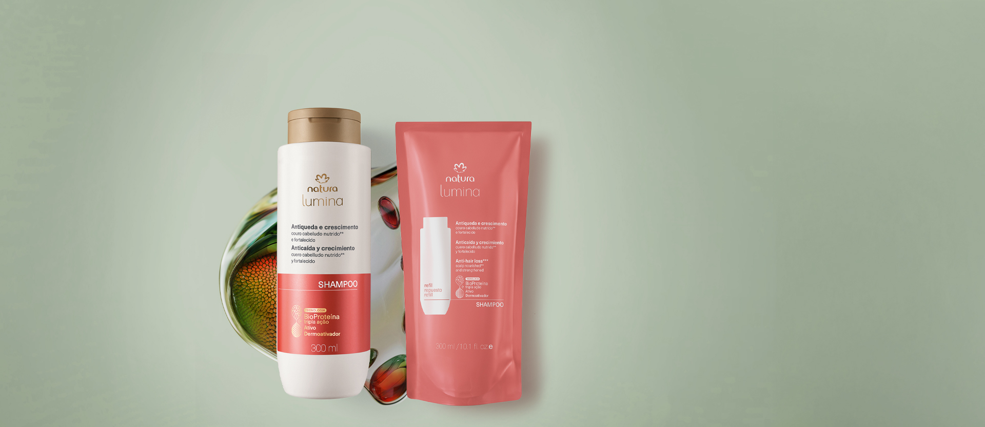 Kit Shampoo Antiqueda e Crescimento Lumina com Refil