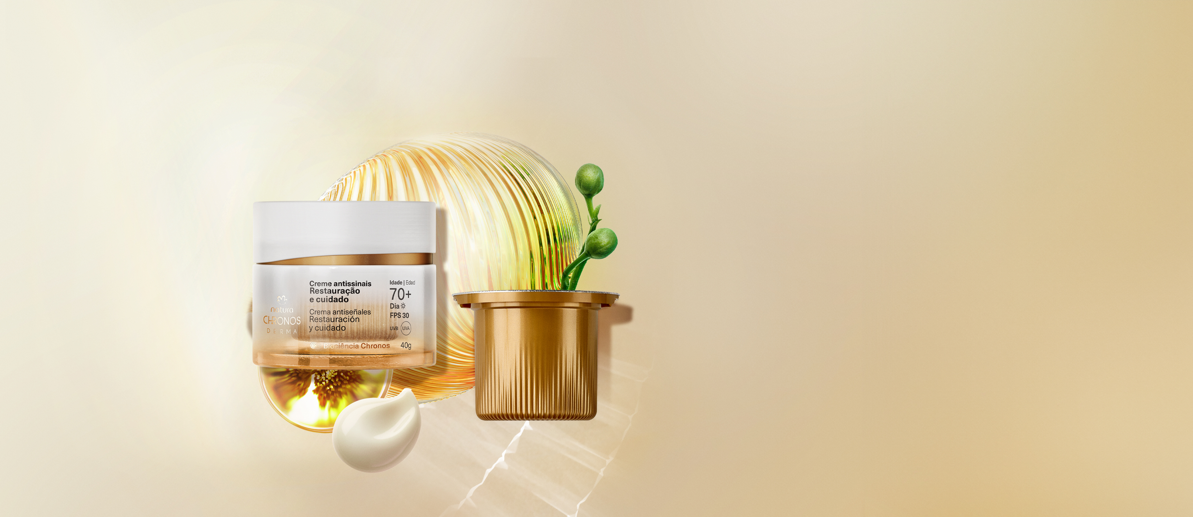 Kit Creme Antissinais 70+ Dia Chronos Derma com Refil