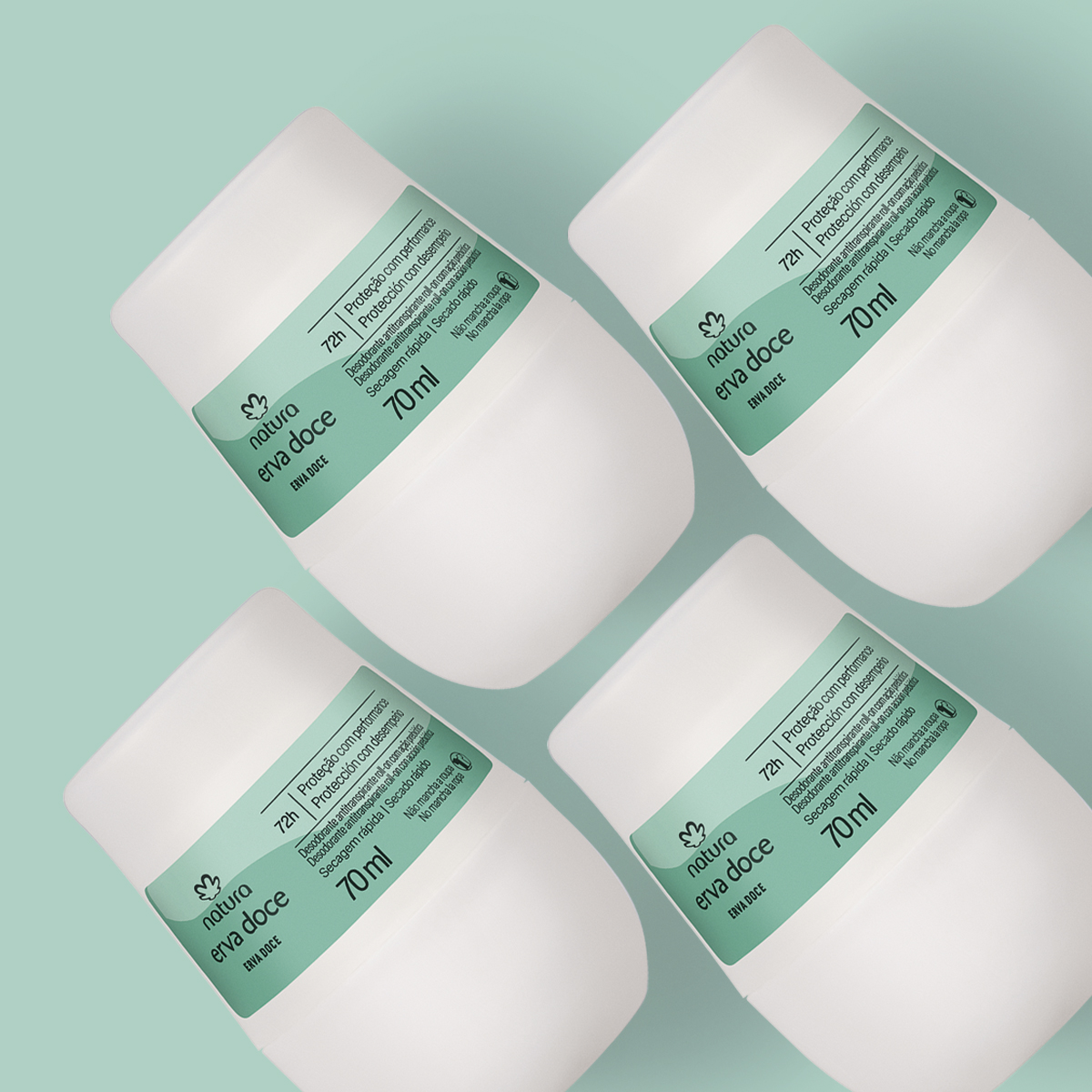 Kit Desodorante Antitranspirante Roll-on Erva Doce (4 unidades)