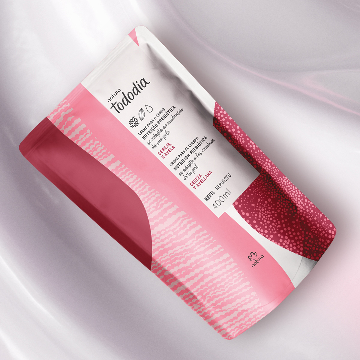 Refil Creme Desodorante Nutritivo para o Corpo Tododia Cereja e Avelã