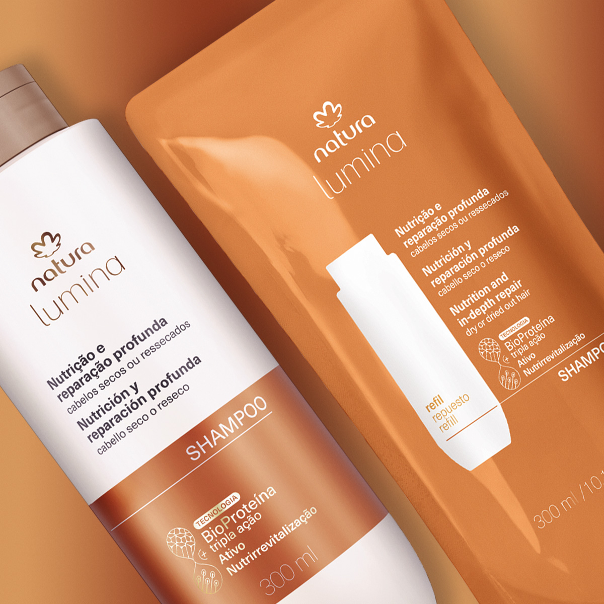 Kit Shampoo Nutrição e Reparação Profunda Lumina com Refil (2 produtos)