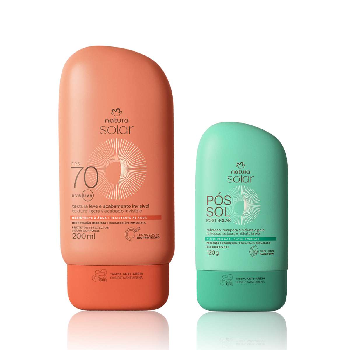 Kit Protetor Solar Corporal FPS 70 e Gel Hidratante Pós-sol Natura Solar