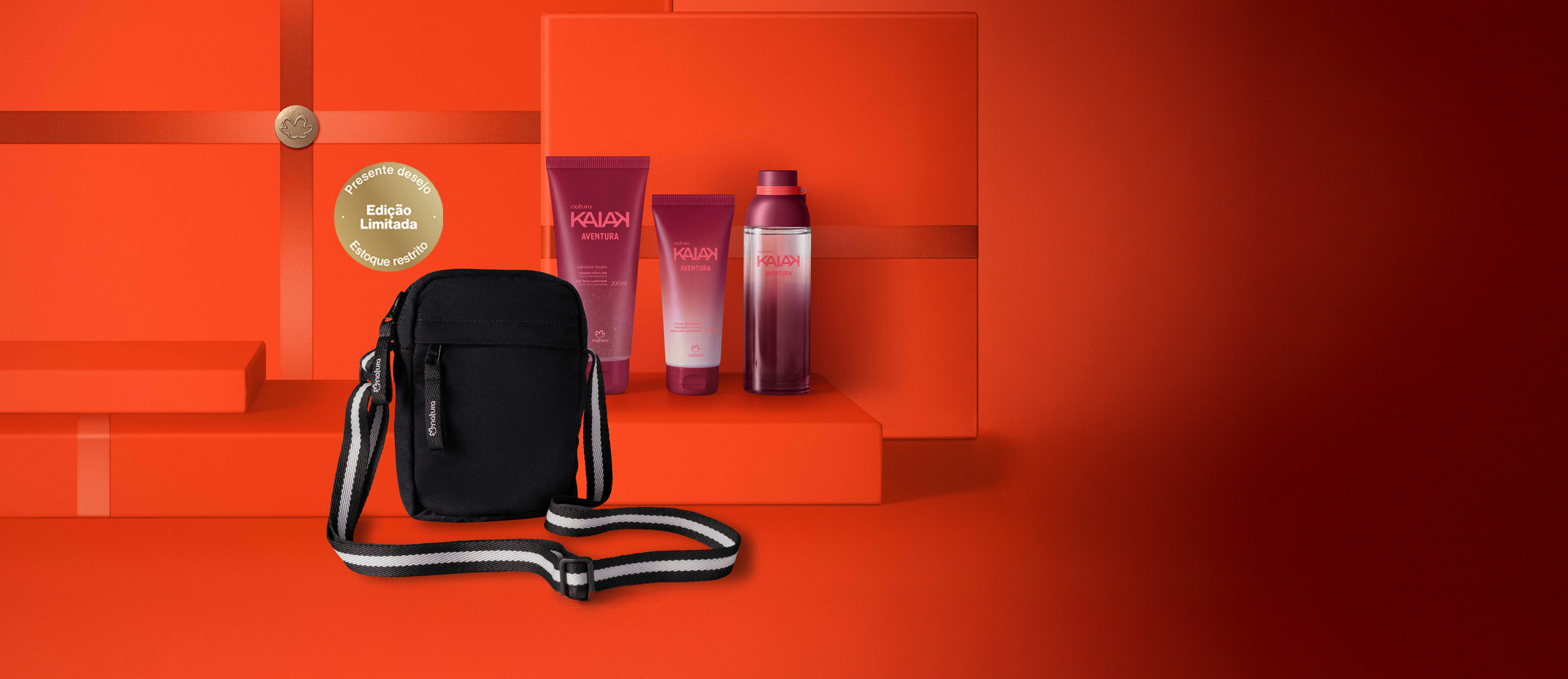 Presente Natura Kaiak Aventura Feminino com Bolsa (4 produtos)