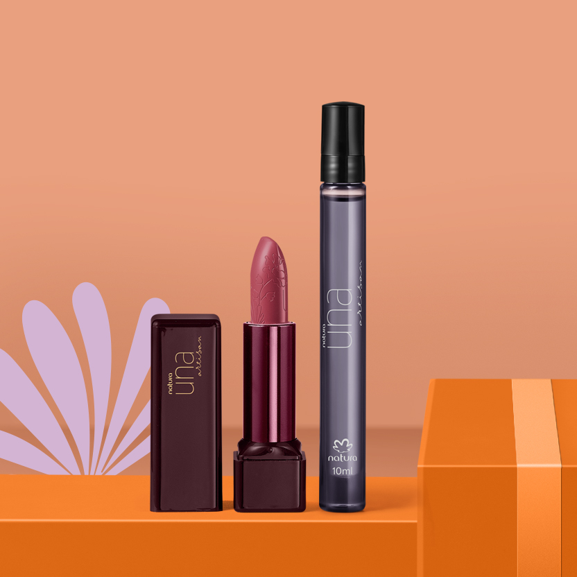 Presente Natura Una Artisan Deo Parfum e Batom