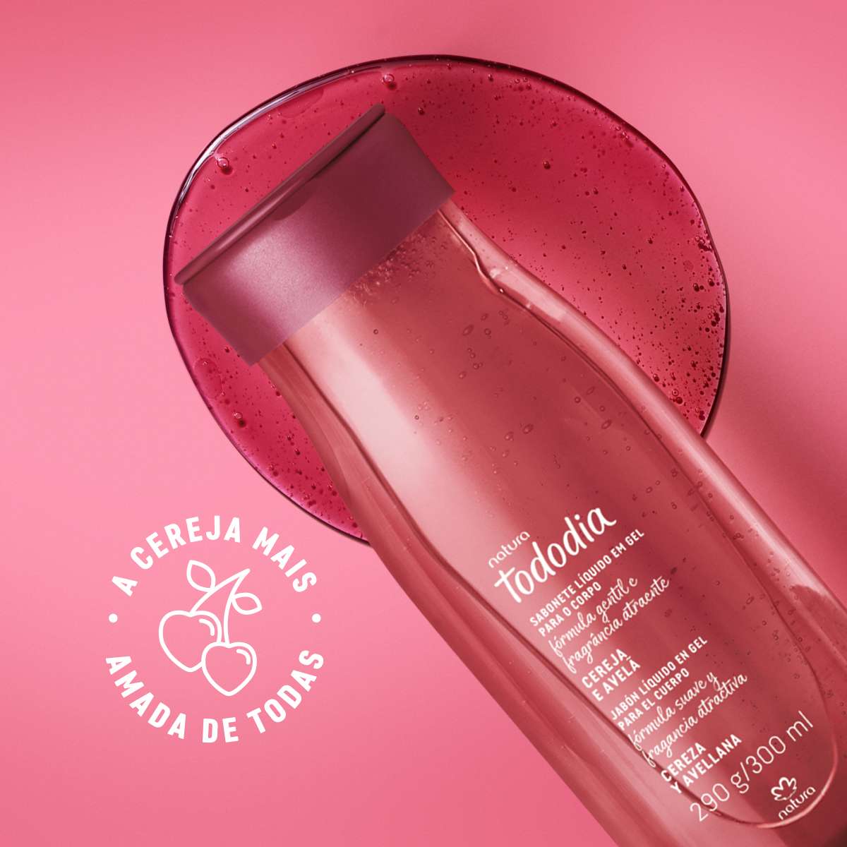 Sabonete Líquido em Gel Tododia Cereja e Avelã