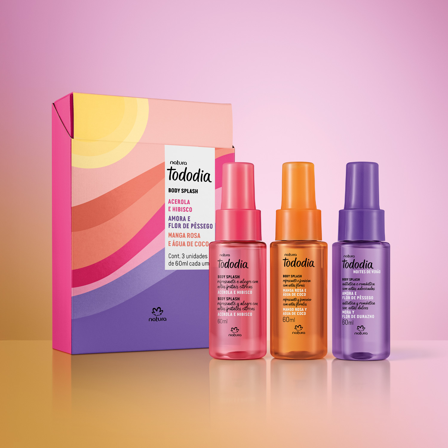 Kit Tododia Body Splash Miniaturas Verão (3 unidades)