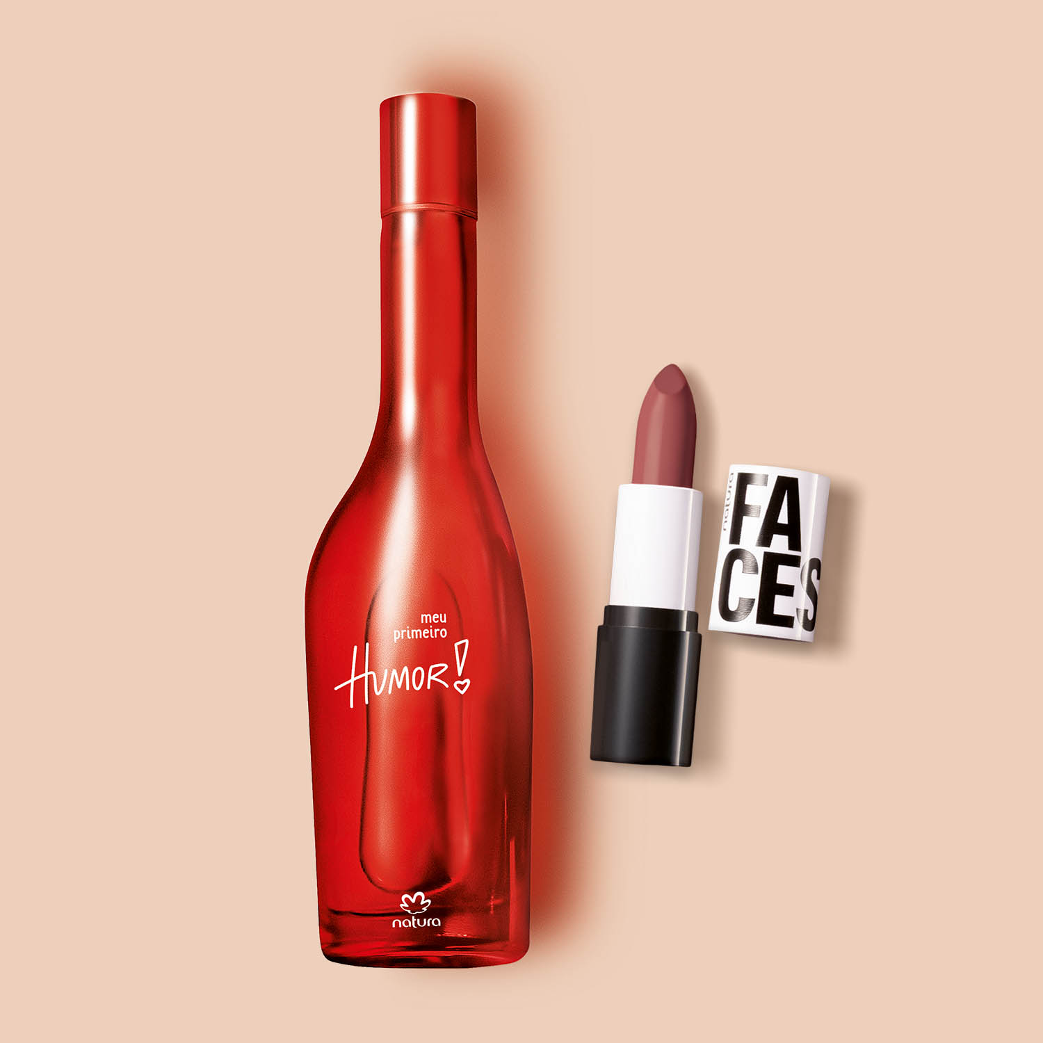 Kit Meu Primeiro Humor e Batom Matte Faces Cookie Nude