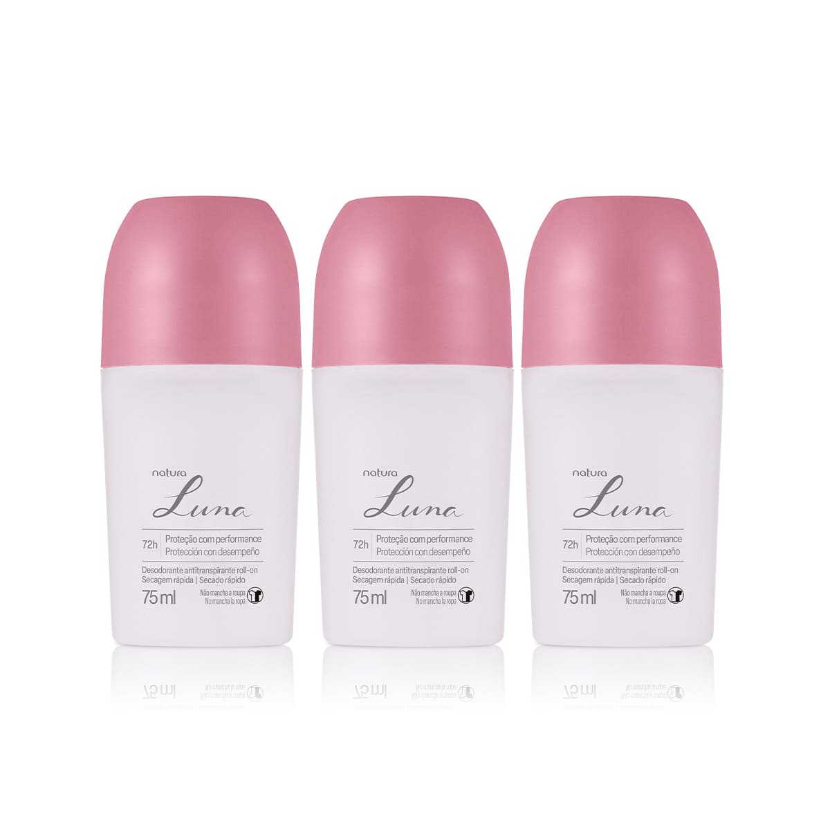 Kit Desodorante Antitranspirante Roll-on Luna (3 unidades)