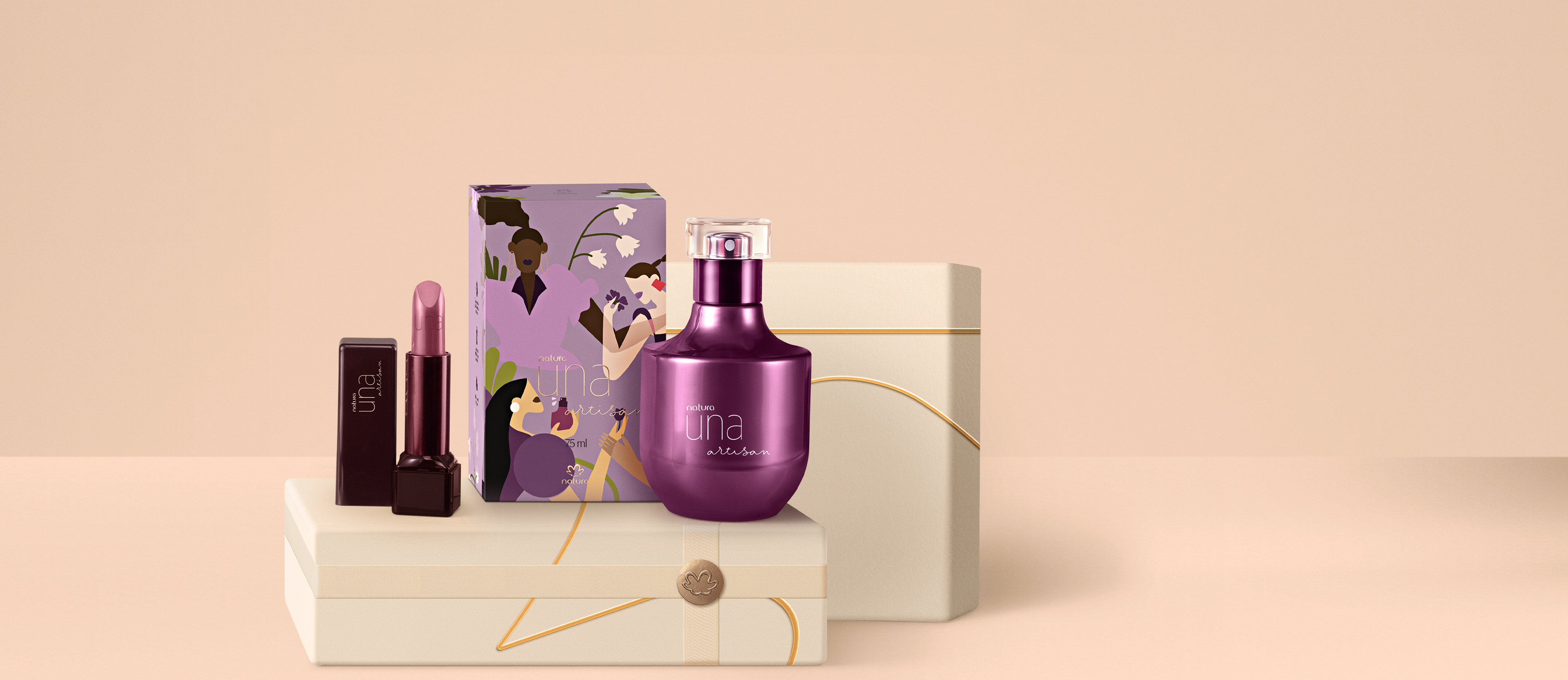 Presente Natura Una Artisan Edição Especial Perfume e Batom (2 produtos)