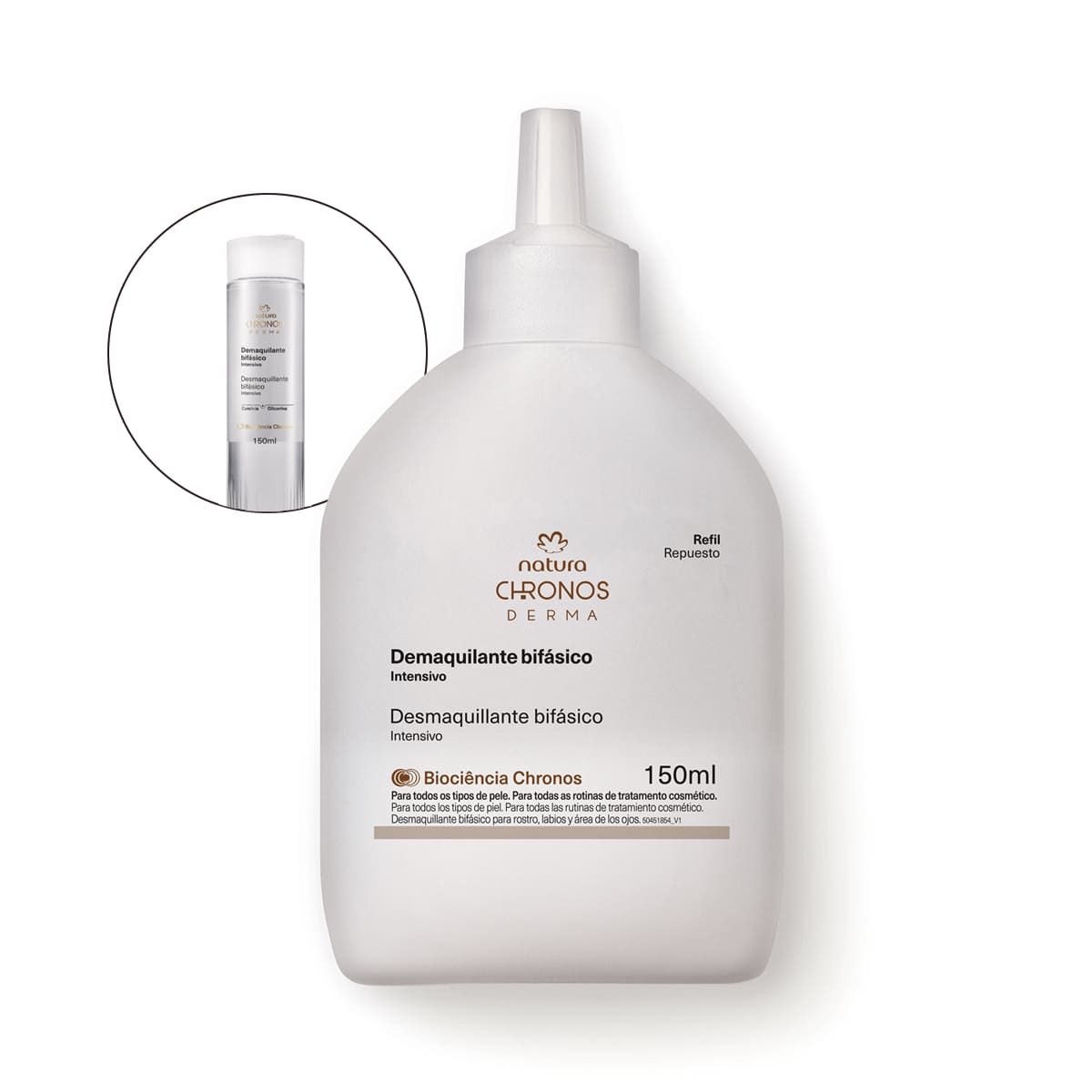 Refil Fluido Bifásico Demaquilante Intensivo Chronos Derma