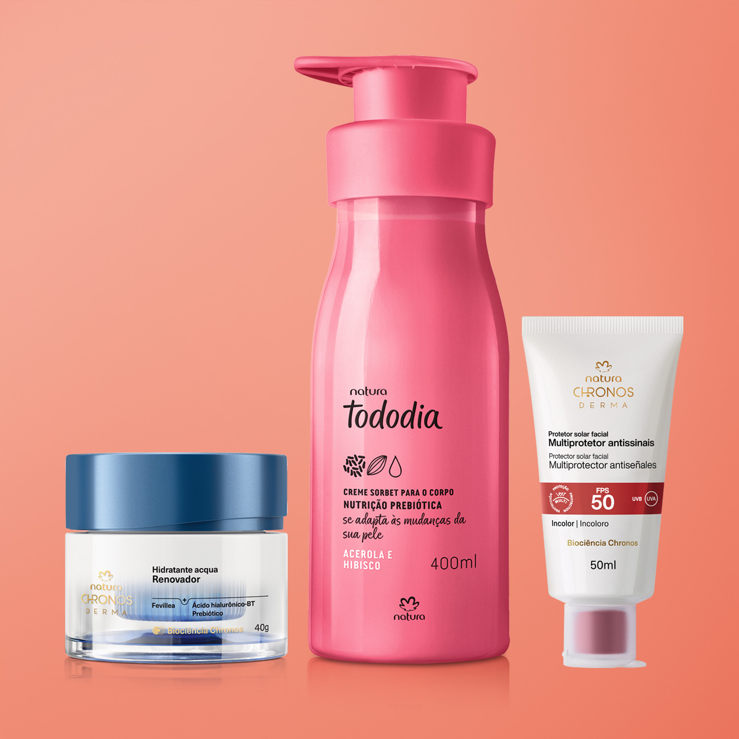 Kit Verão Chronos Derma e Tododia Acerola e Hibisco