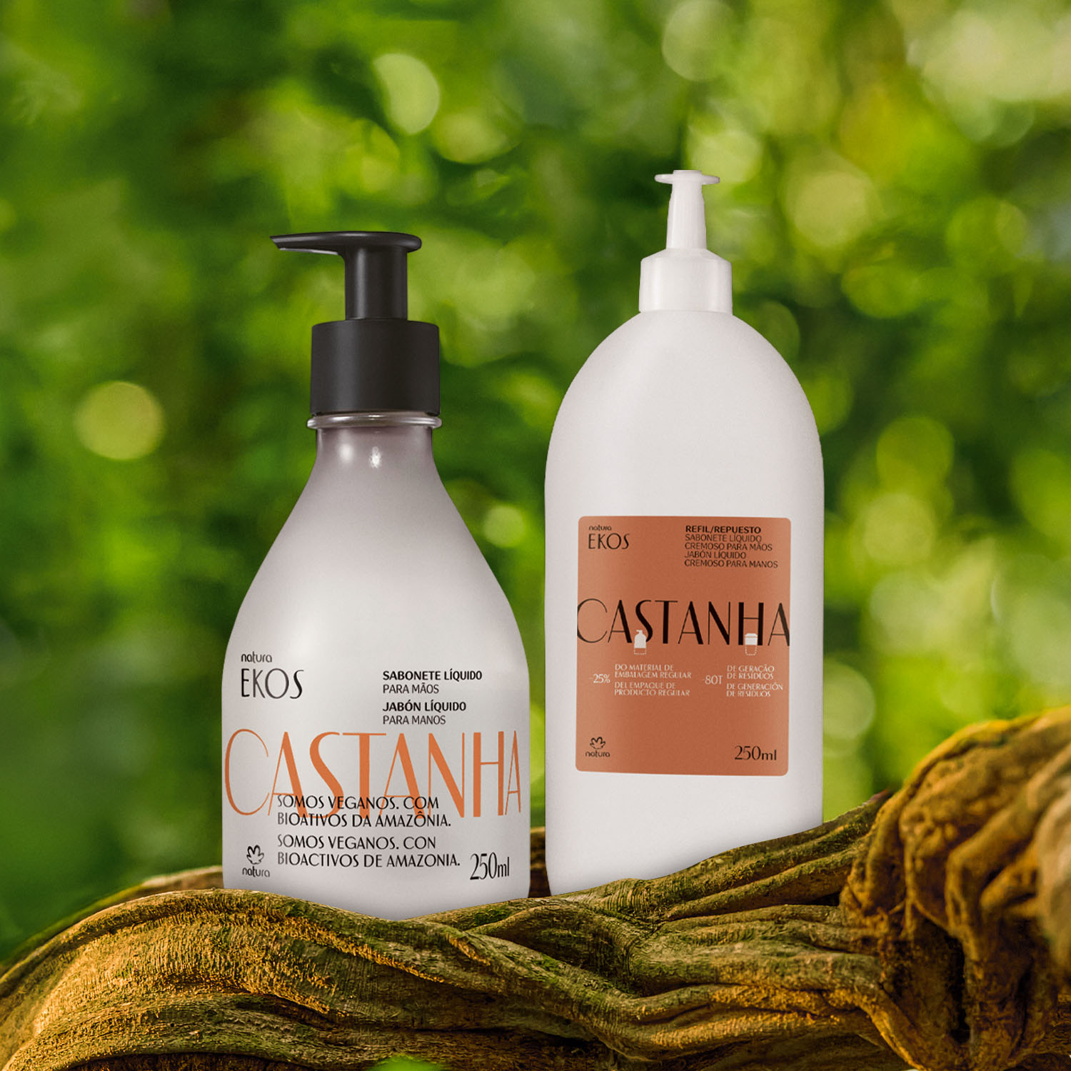 Kit Sabonete Líquido para Mãos Ekos Castanha com Refil