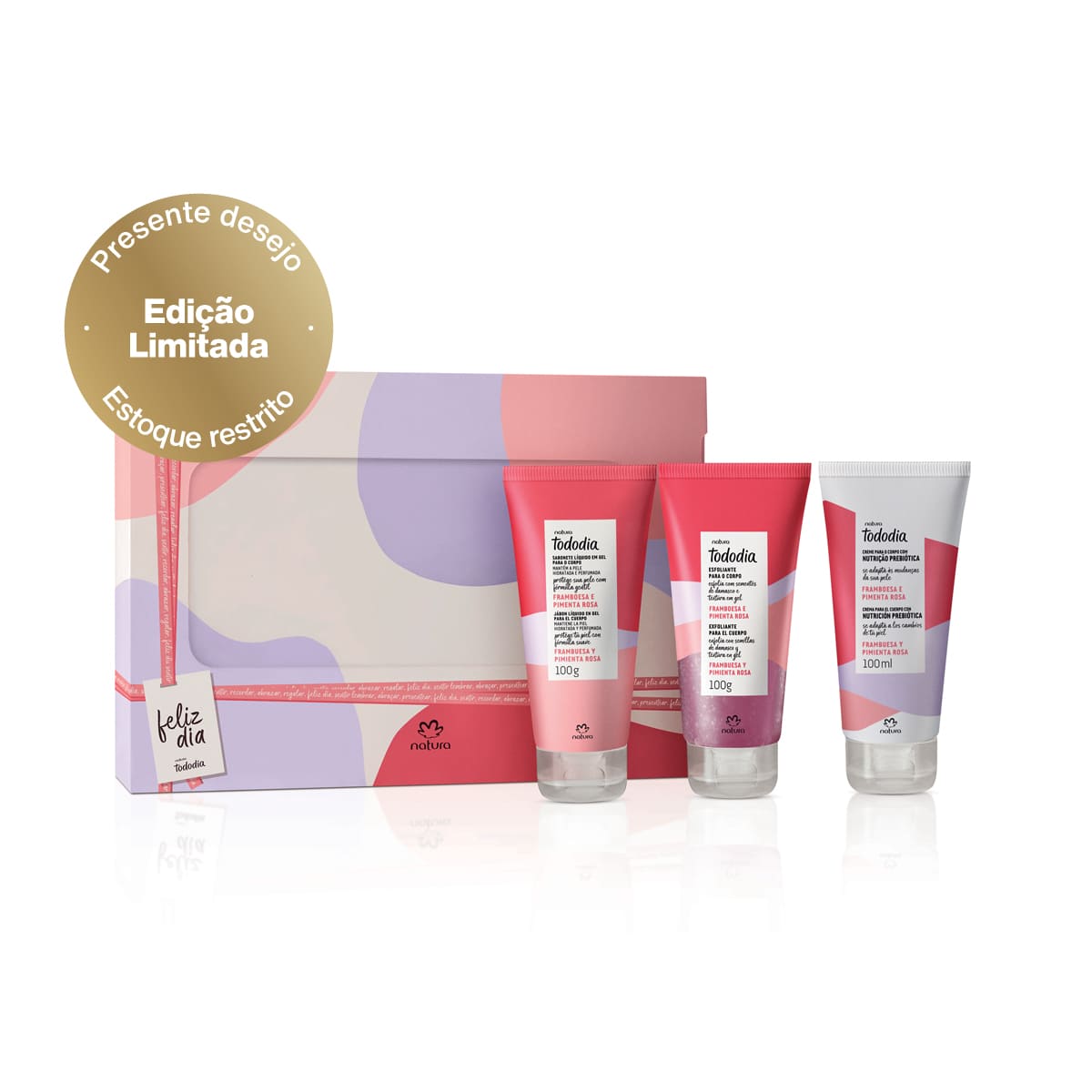 Presente Natura Tododia Trio Framboesa e Pimenta Rosa 3 un de 100 ml Presente Natura Tododia Trio Framboesa e Pimenta Rosa 3 un de 100 ml