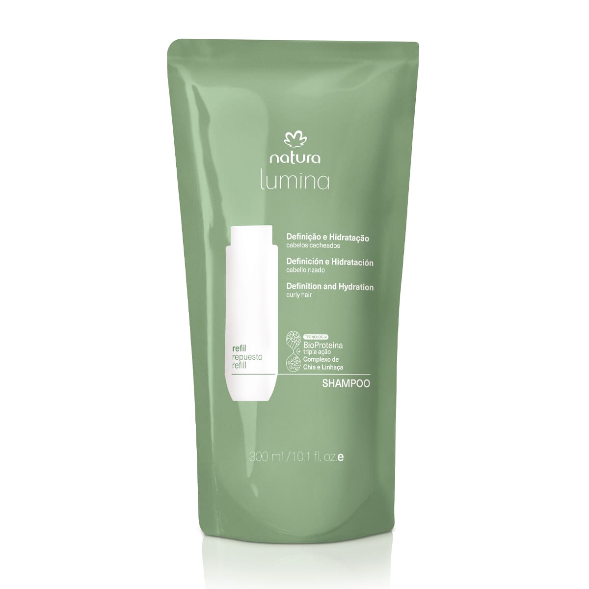 Refil Shampoo Cremoso para Cabelos Cacheados Lumina 300 ml