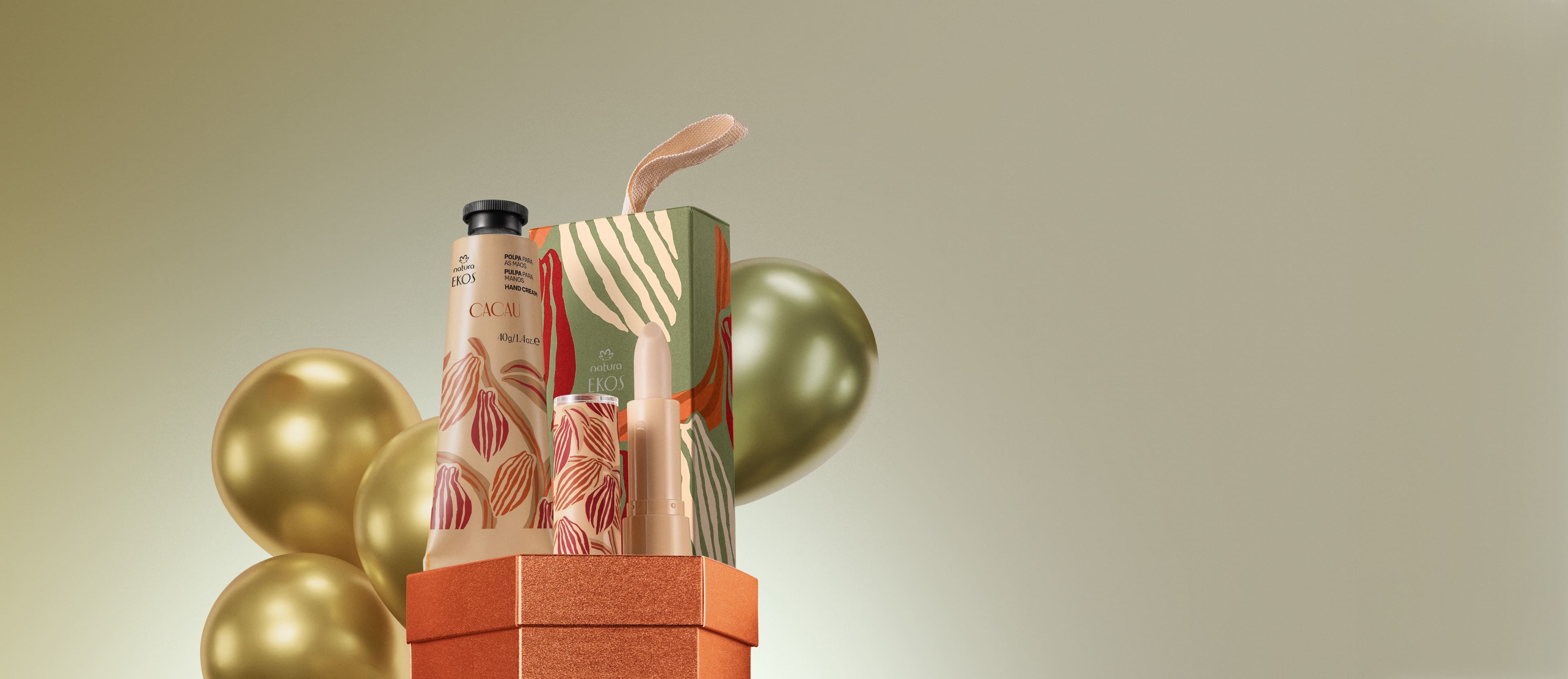 Presente Natura Ekos Cacau Kit Hidratante para Mãos e Lábios (2 produtos)