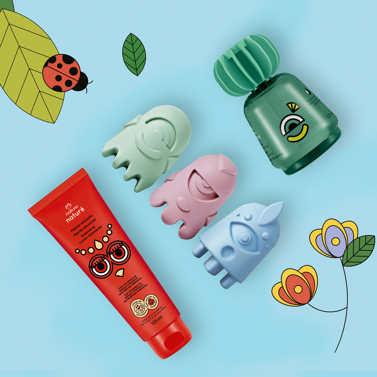 Kit Naturé Colônia Pula Pula, Sabonete em Barra e Hidratante (3 produtos)