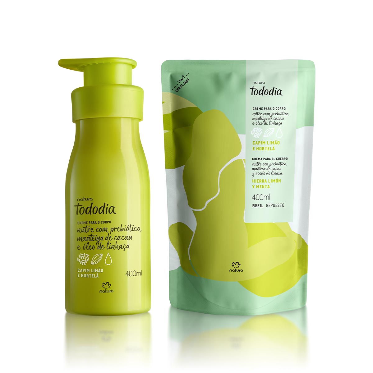 Kit Creme Nutritivo com Refil Tododia Capim Limão e Hortelã