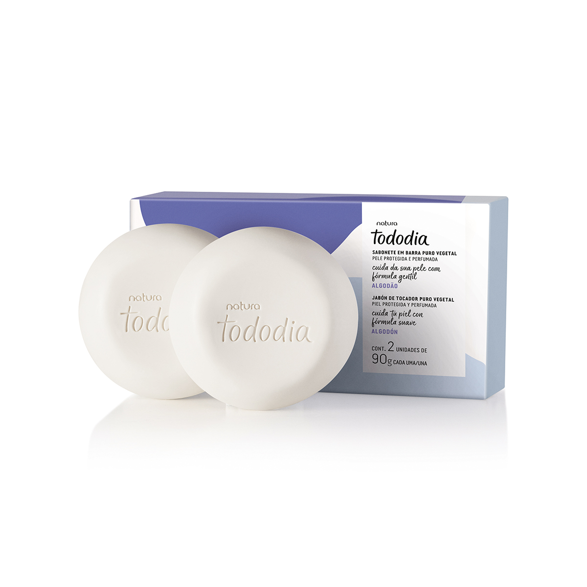 Sabonetes em Barra Puro Vegetal Tododia Algodão (2 unidades)