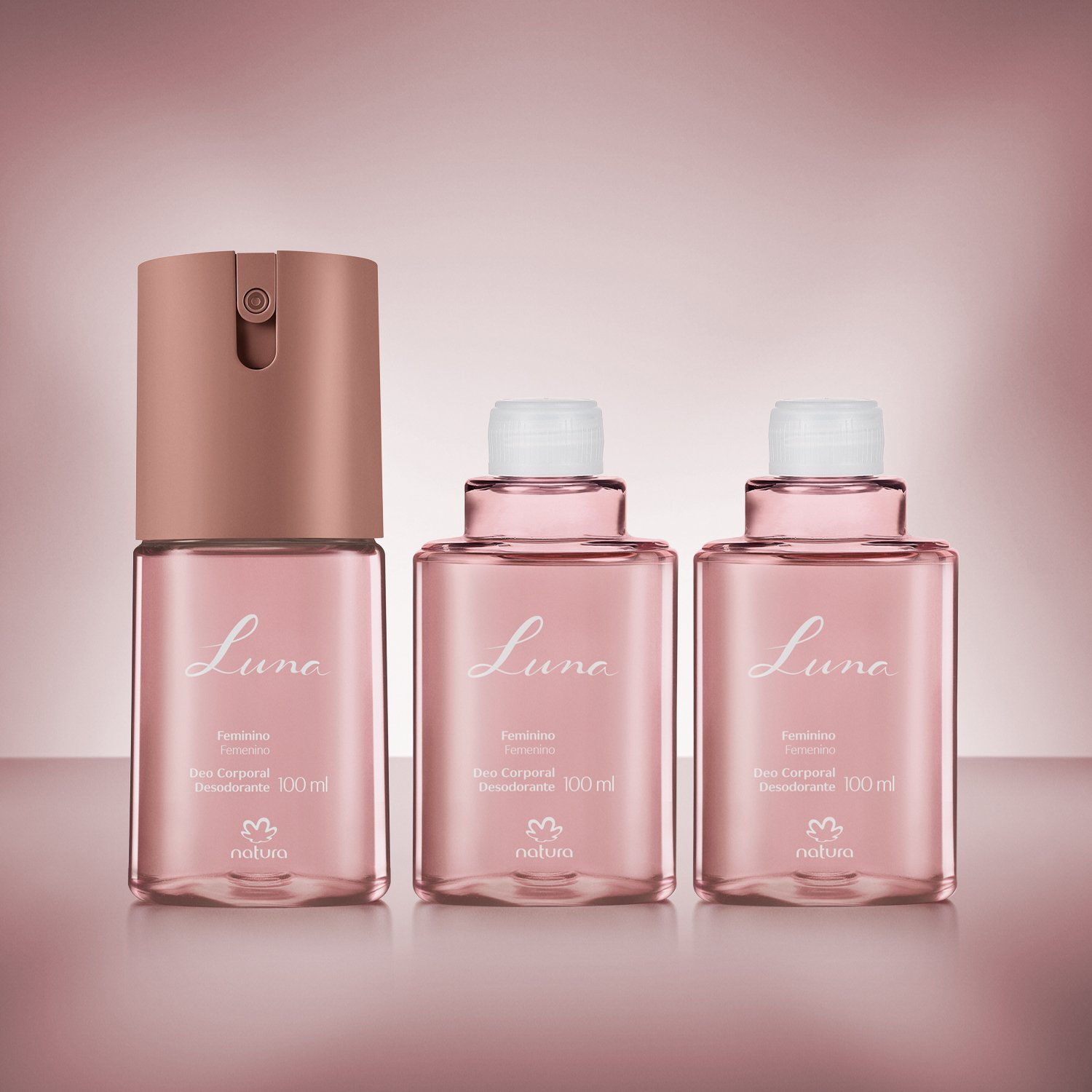 Kit Desodorante Corporal Luna Feminino (3 produtos)