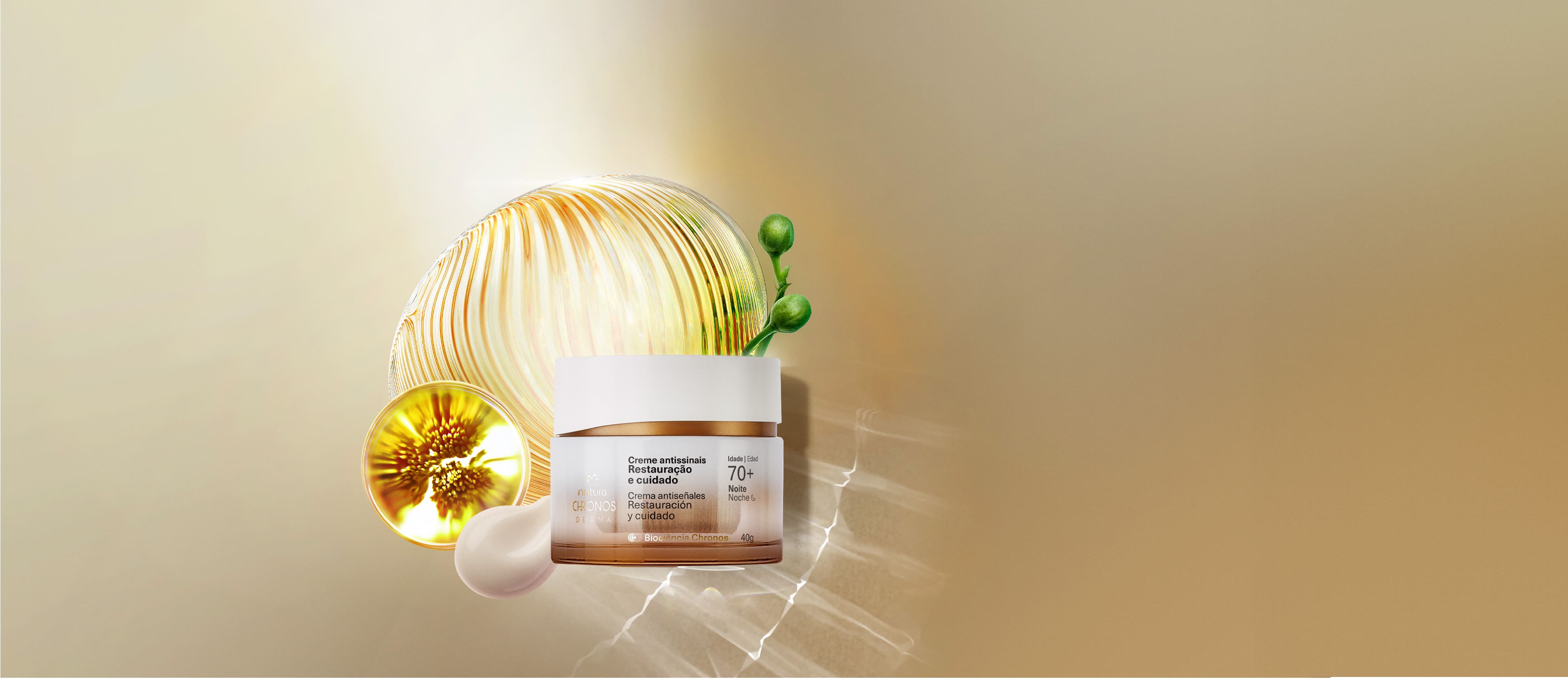 Creme Antissinais Restauração e Cuidado 70+ Noite Chronos Derma