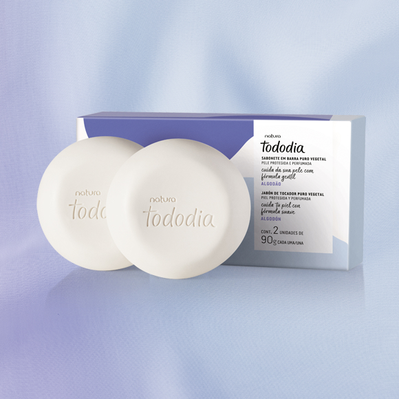 Sabonetes em Barra Puro Vegetal Tododia Algodão (2 unidades)