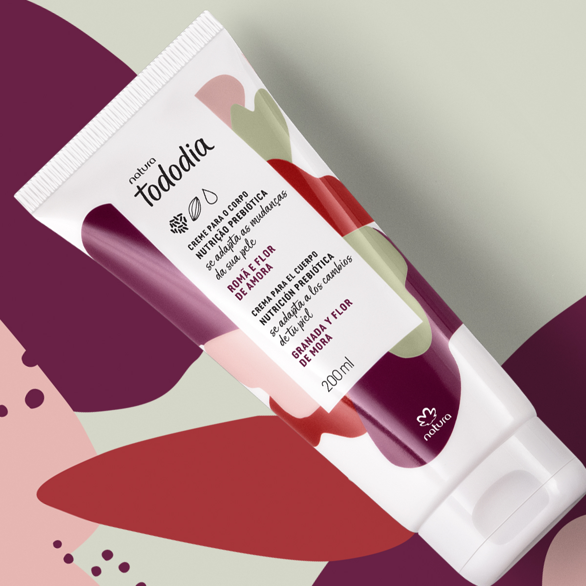 Creme Desodorante Nutritivo para o Corpo Tododia Romã e Flor de Amora