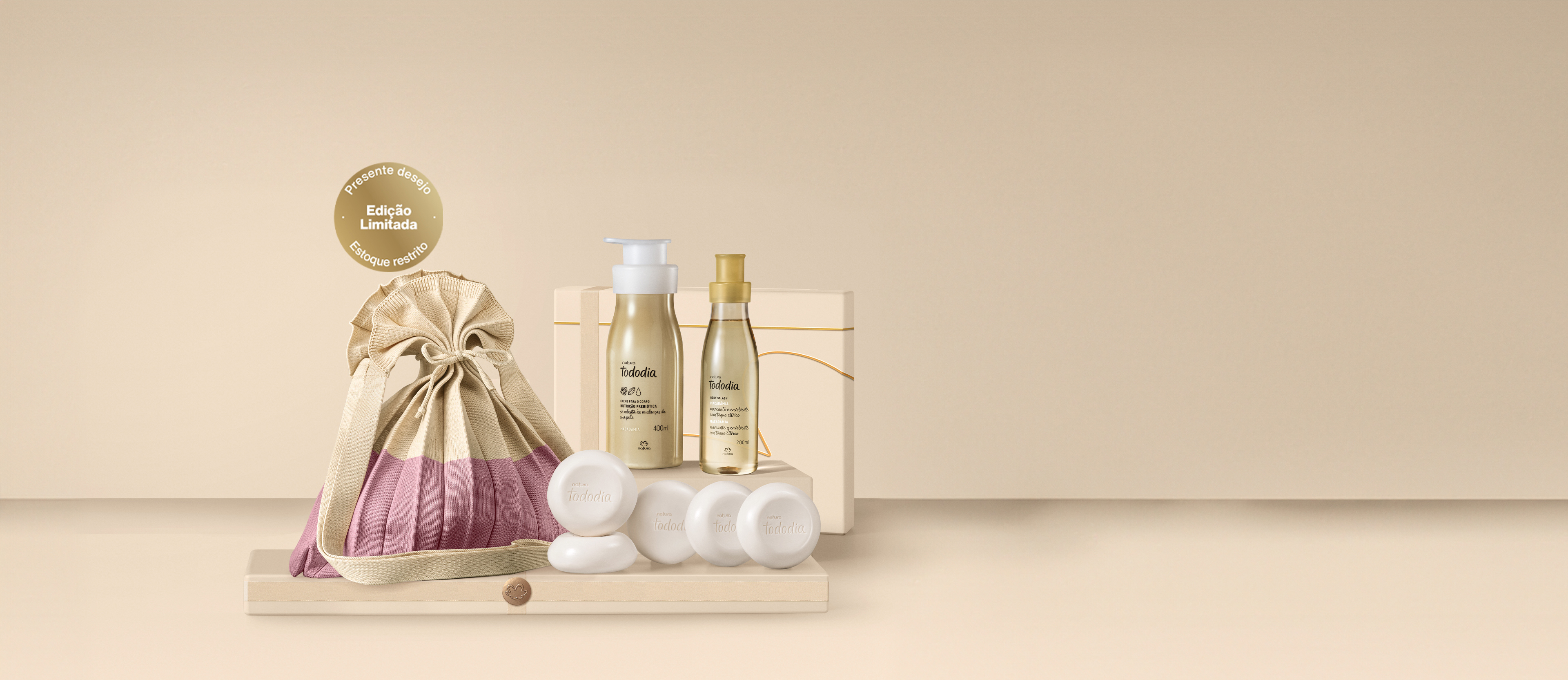 Presente Natura Tododia Macadâmia com Acessório (4 produtos)