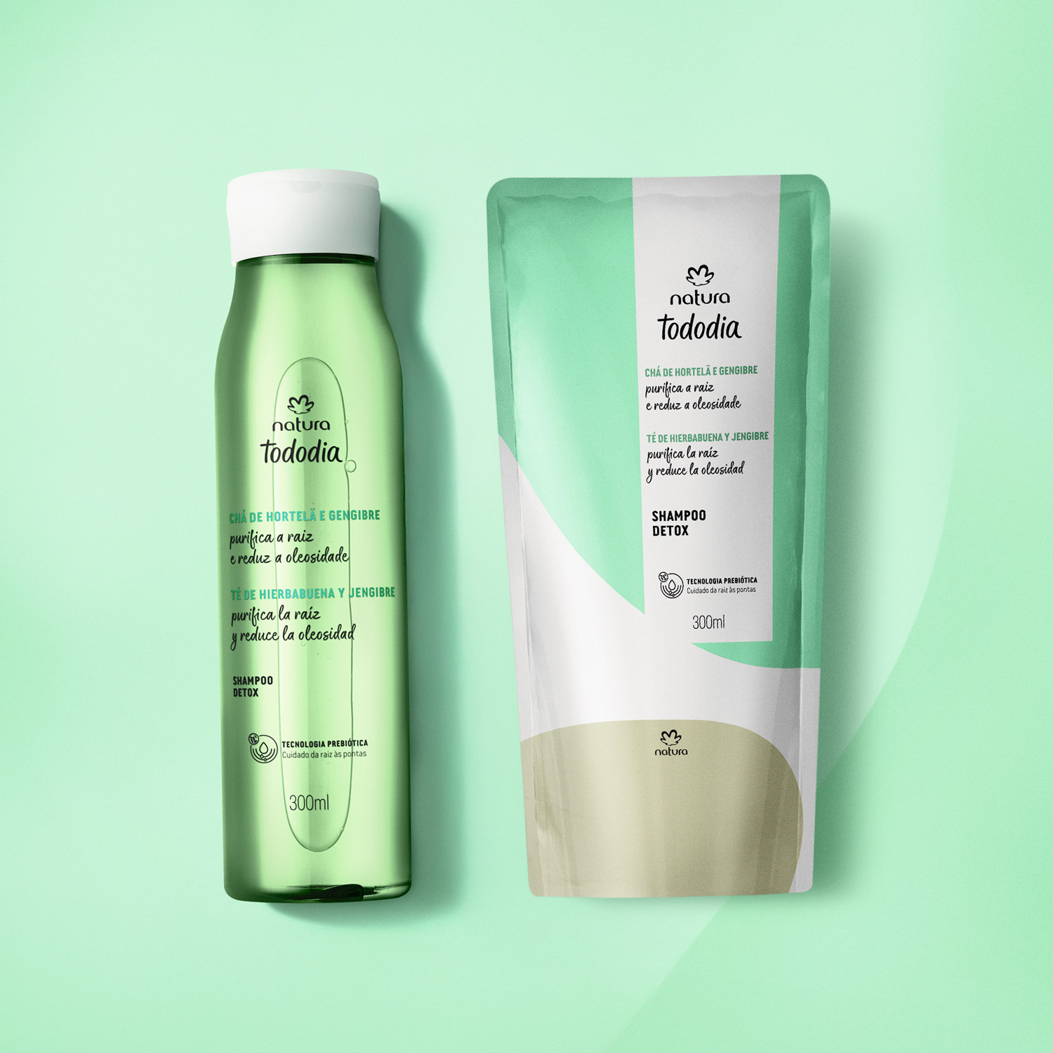 Kit Shampoo Detox Tododia Chá de Hortelã e Gengibre com Refil