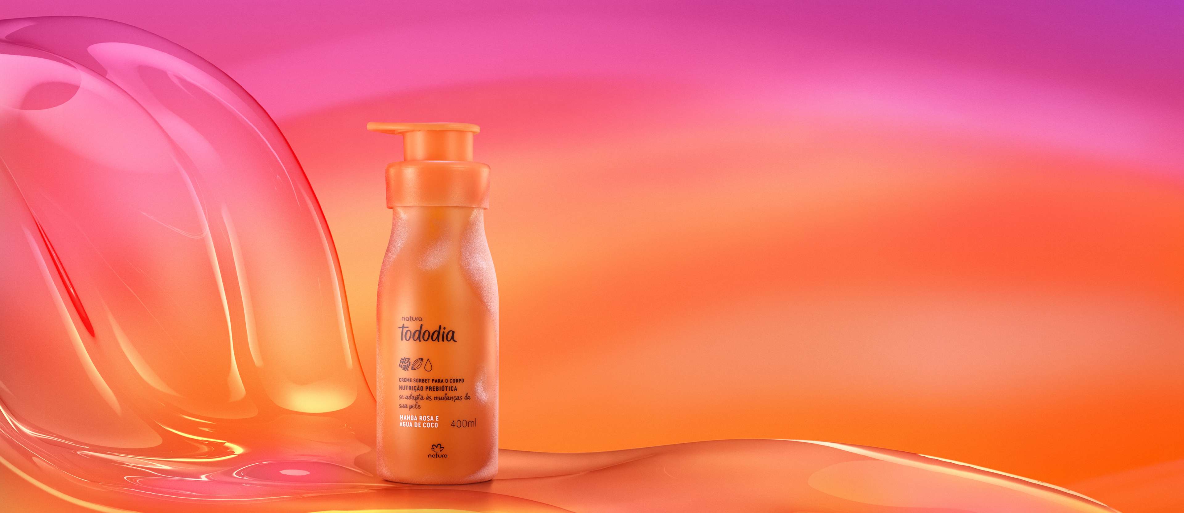 Creme Sorbet Desodorante Nutritivo para o Corpo Tododia Manga Rosa e Água de Coco