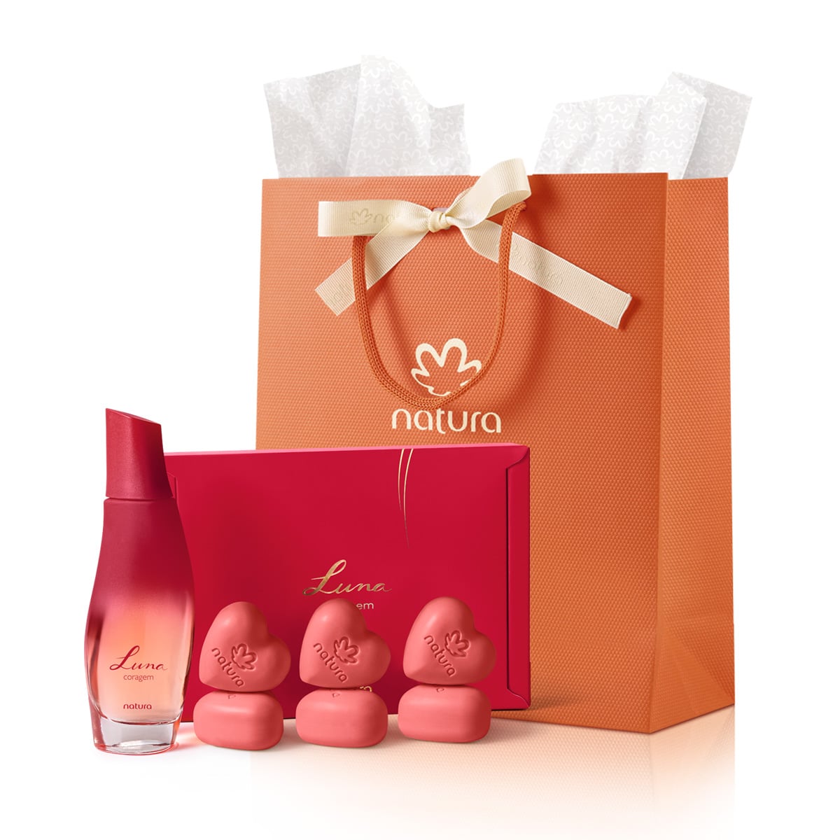 Presente Namorados Deo Parfum + 6 sabonetes Luna Coragem