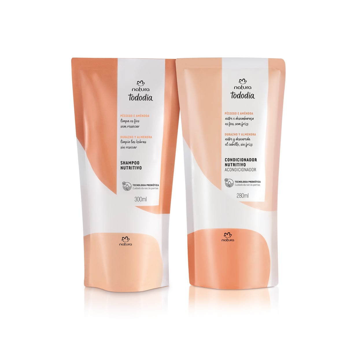 Kit Tododia Refil Shampoo e Condicionador Nutrição Pêssego e Amêndoa