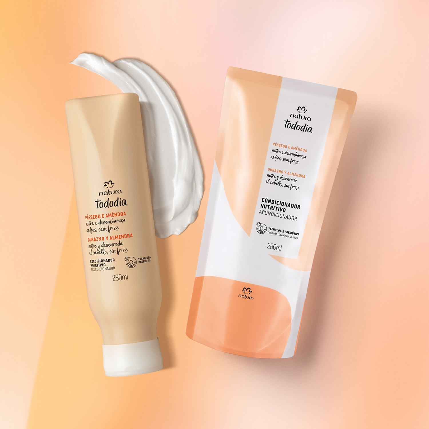 Kit Condicionador Nutritivo Tododia Pêssego e Amêndoa com Refil