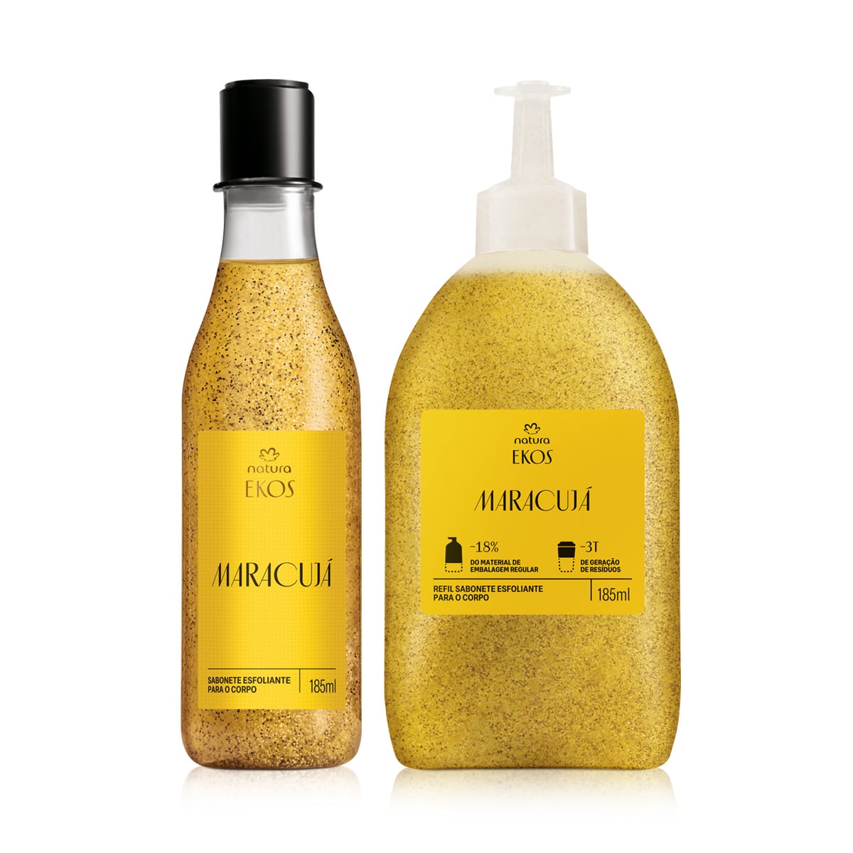Kit Sabonete Líquido Esfoliante Ekos Maracujá com Refil