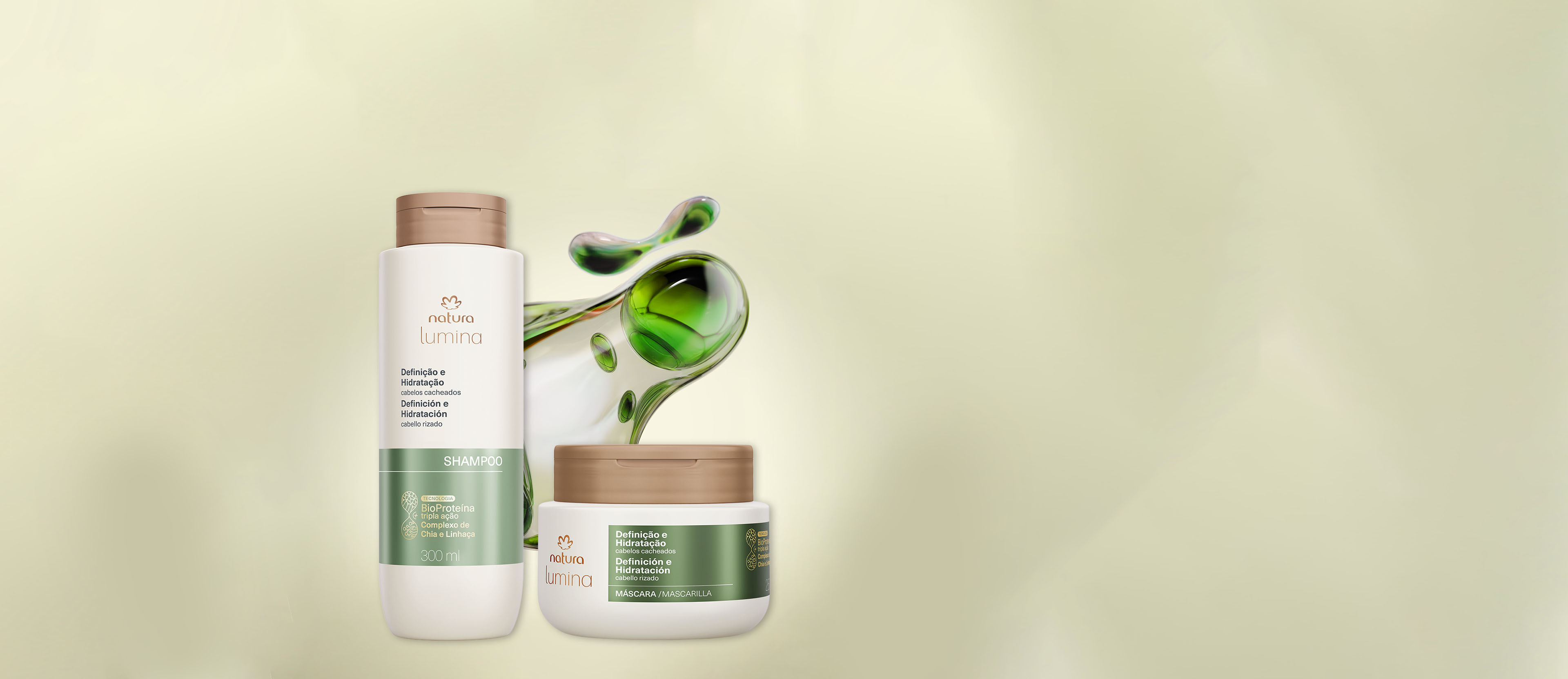 Kit Lumina Definição e Hidratação para Cachos Shampoo e Máscara