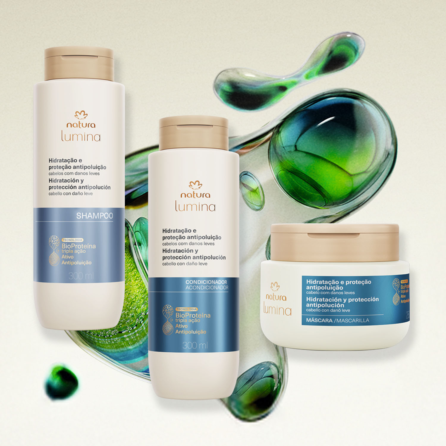 Kit Lumina Trio Hidratação e Proteção Antipoluição