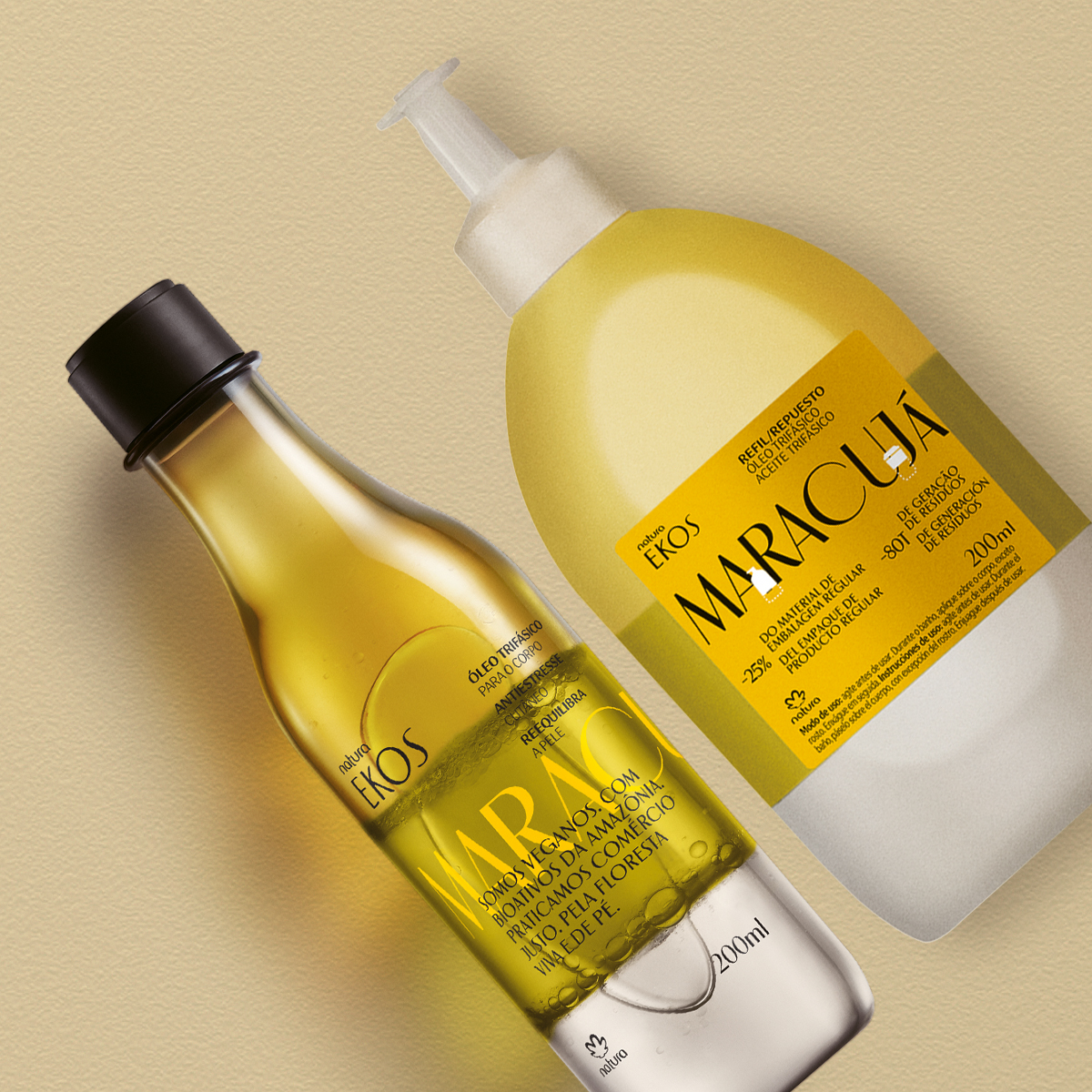 Kit Óleo Trifásico Desodorante Corporal Ekos Maracujá com Refil
