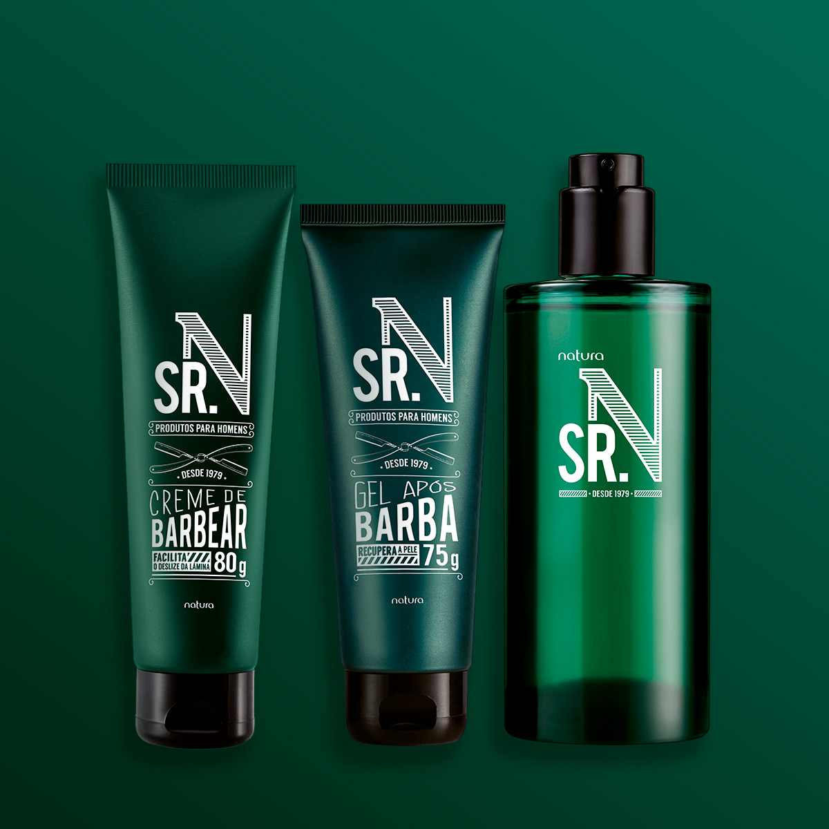 Kit Sr. N, Creme de Barbear e Gel Pós Barba (3 produtos)