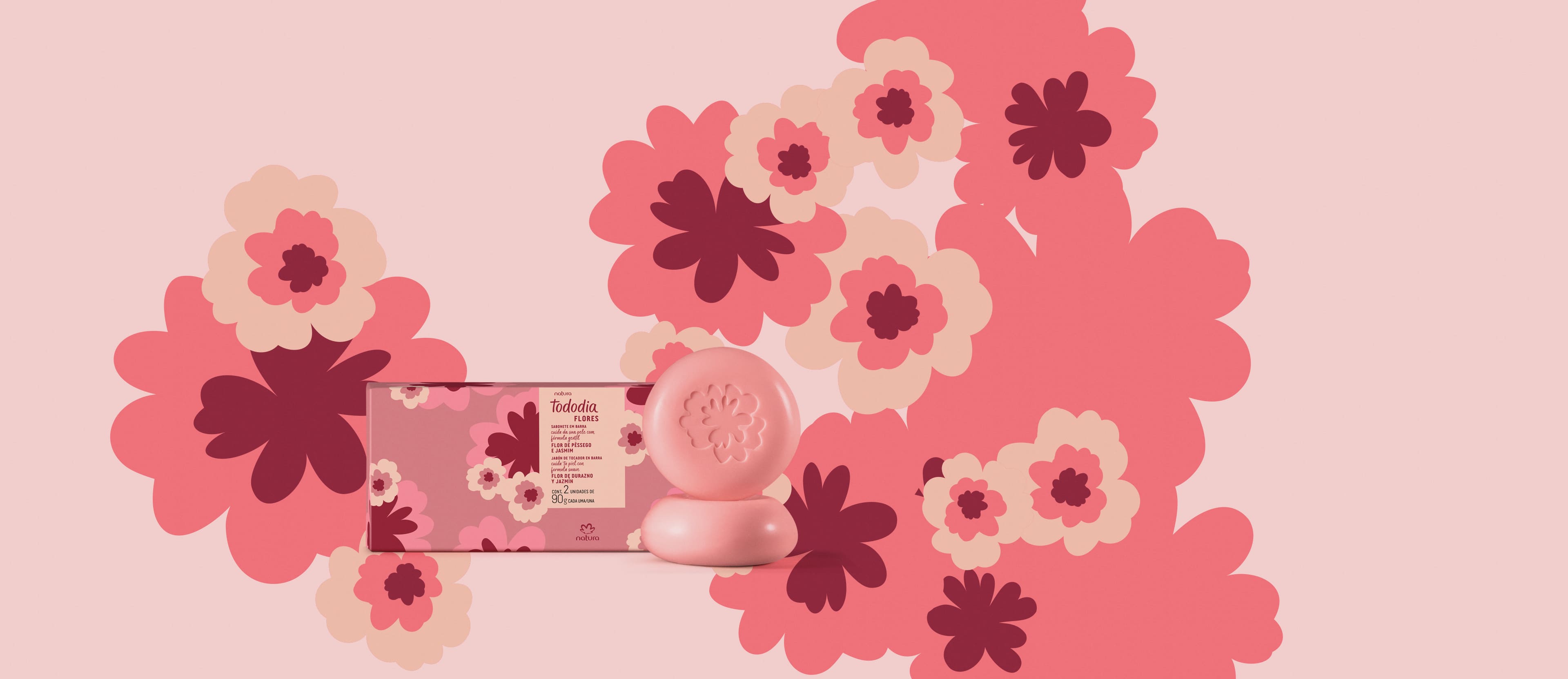 Sabonete em Barra Puro Vegetal Tododia Flores