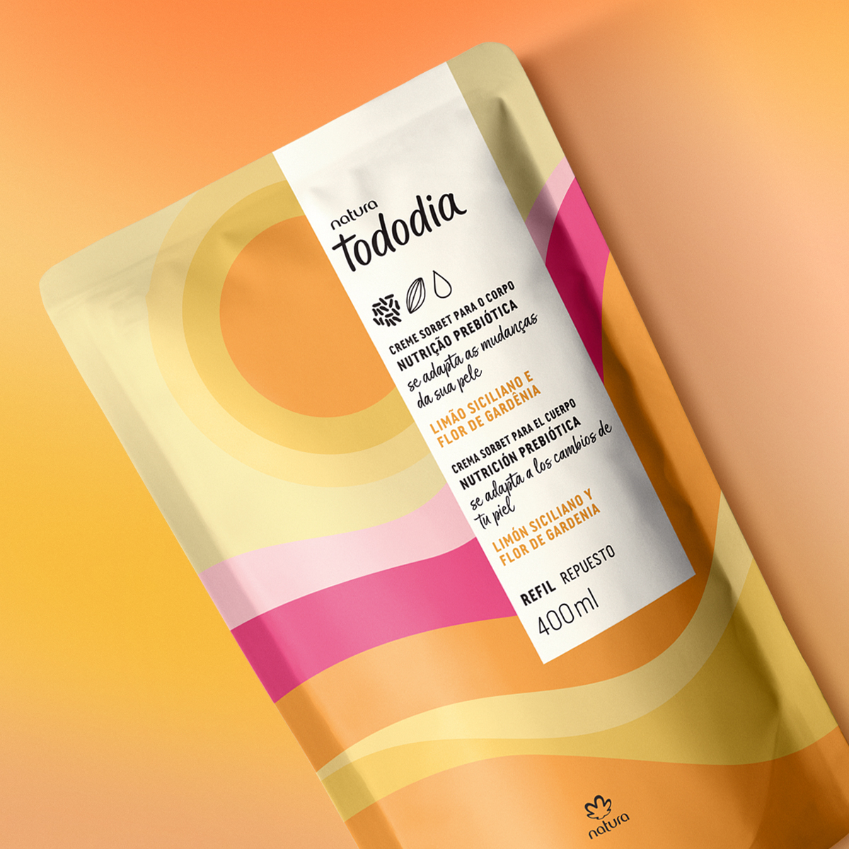 Refil Creme Desodorante Nutritivo Tododia Limão Siciliano e Flor de Gardênia