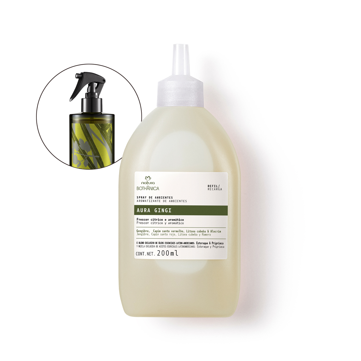 Refil Spray de Ambientes Bothânica Aura Gingi 200 ml