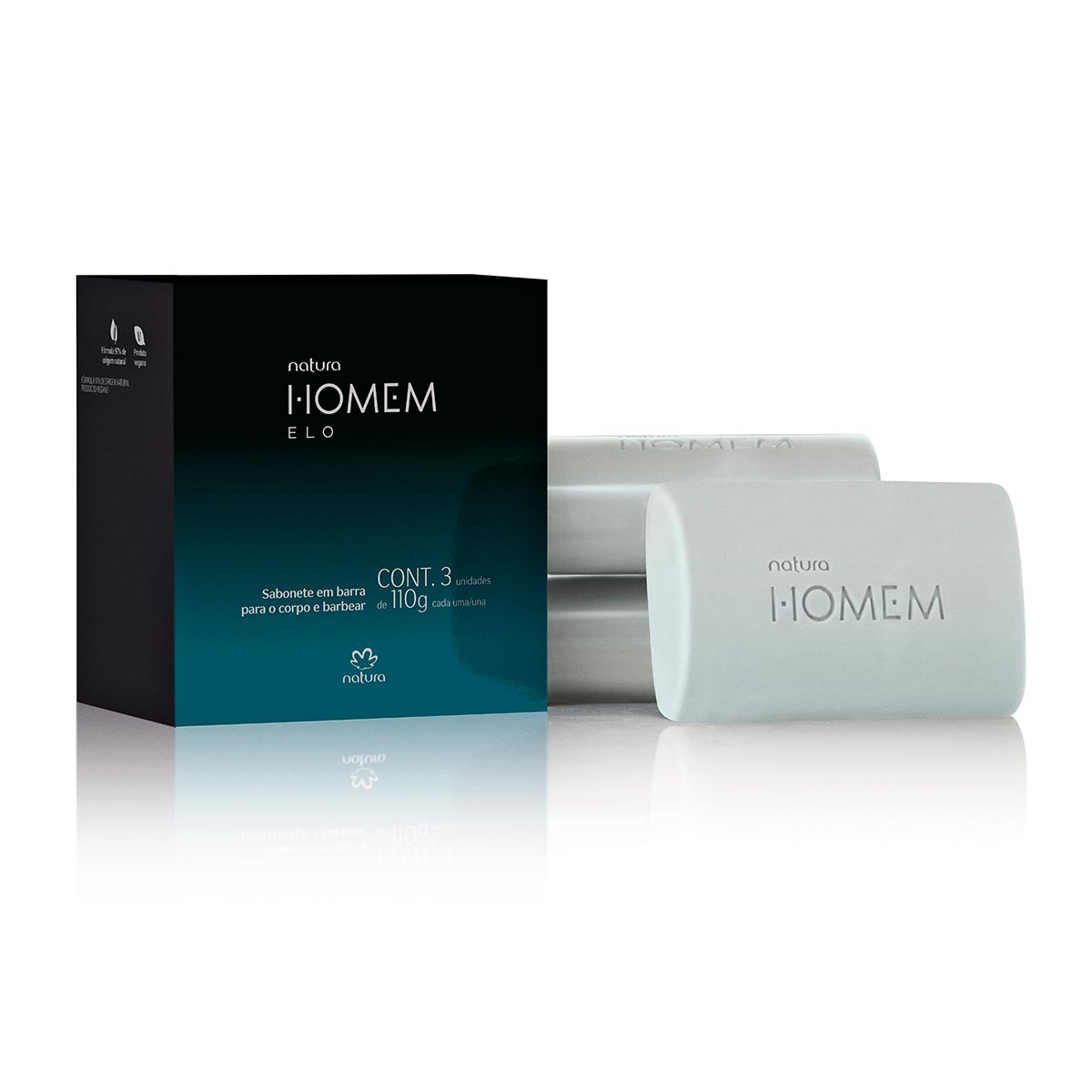 Sabonete em Barra para Corpo e Barbear Natura Homem Elo