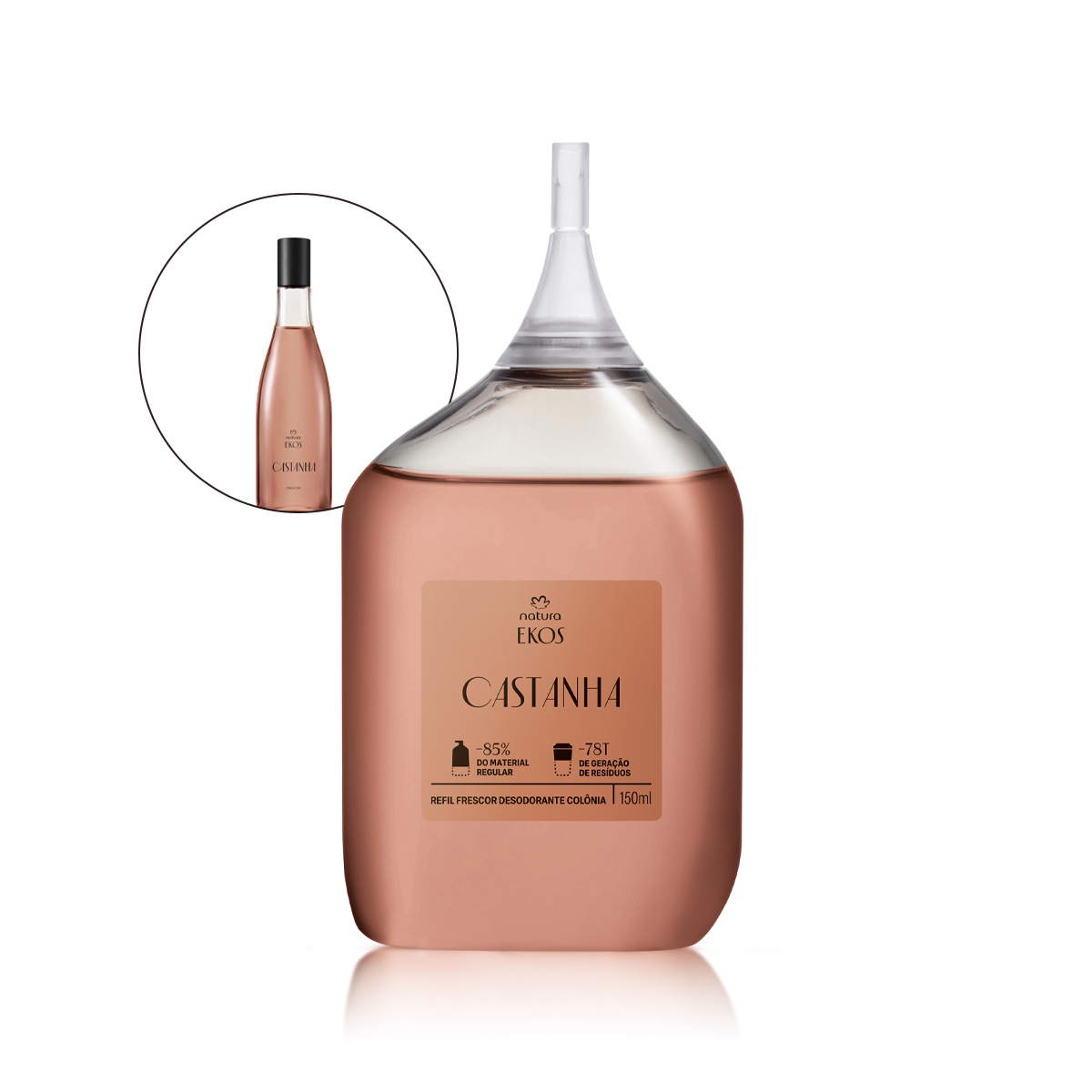 Refil Desodorante Colônia Frescor Feminino Castanha Ekos 150 ml